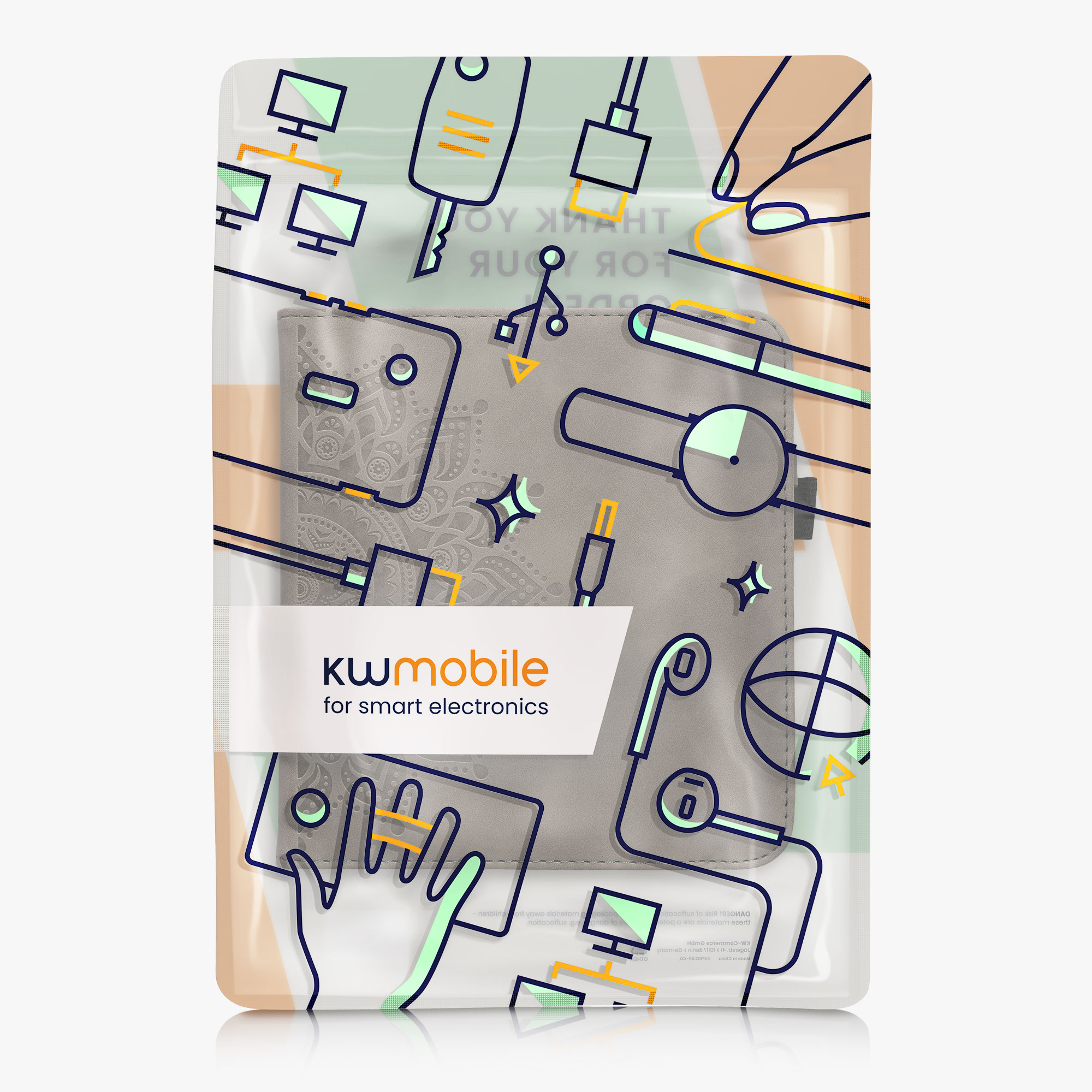 kwmobile pouzdro na čtečku Kobo Libra Colour Case, šedá