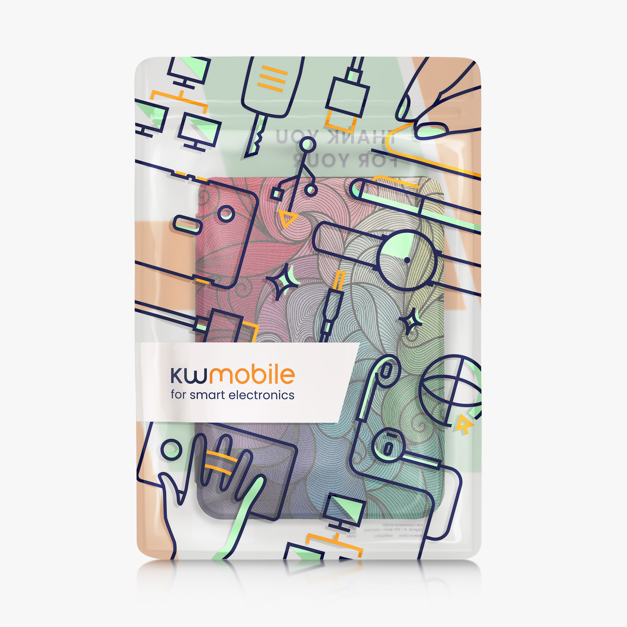 Flip pouzdro na čtečku s magnetem Kobo Clara BW/Colour tmavě růžovo-modro-zelené