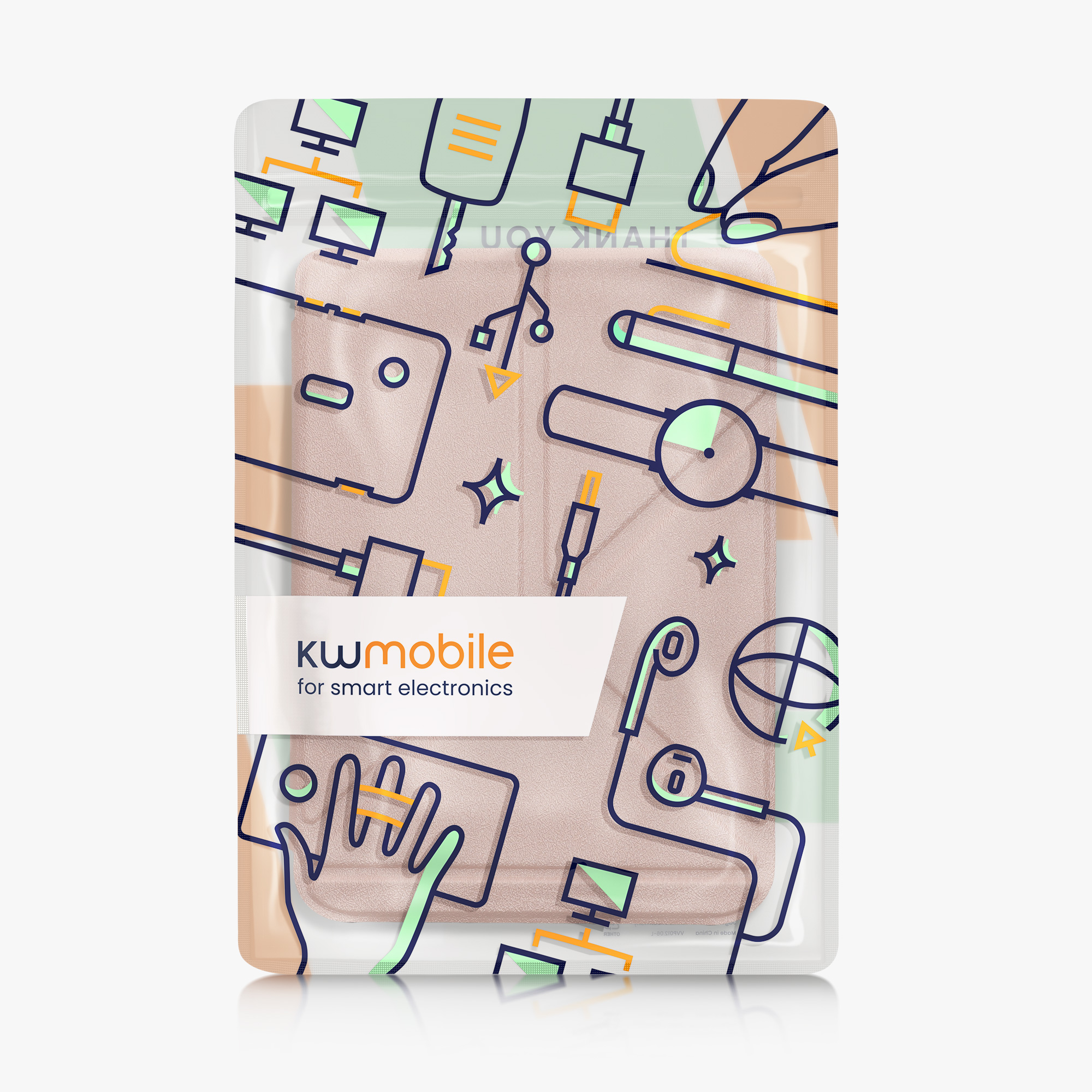 Slim PU pouzdro na čtečku Kobo Clara BW/Colour rose gold se stojánkem