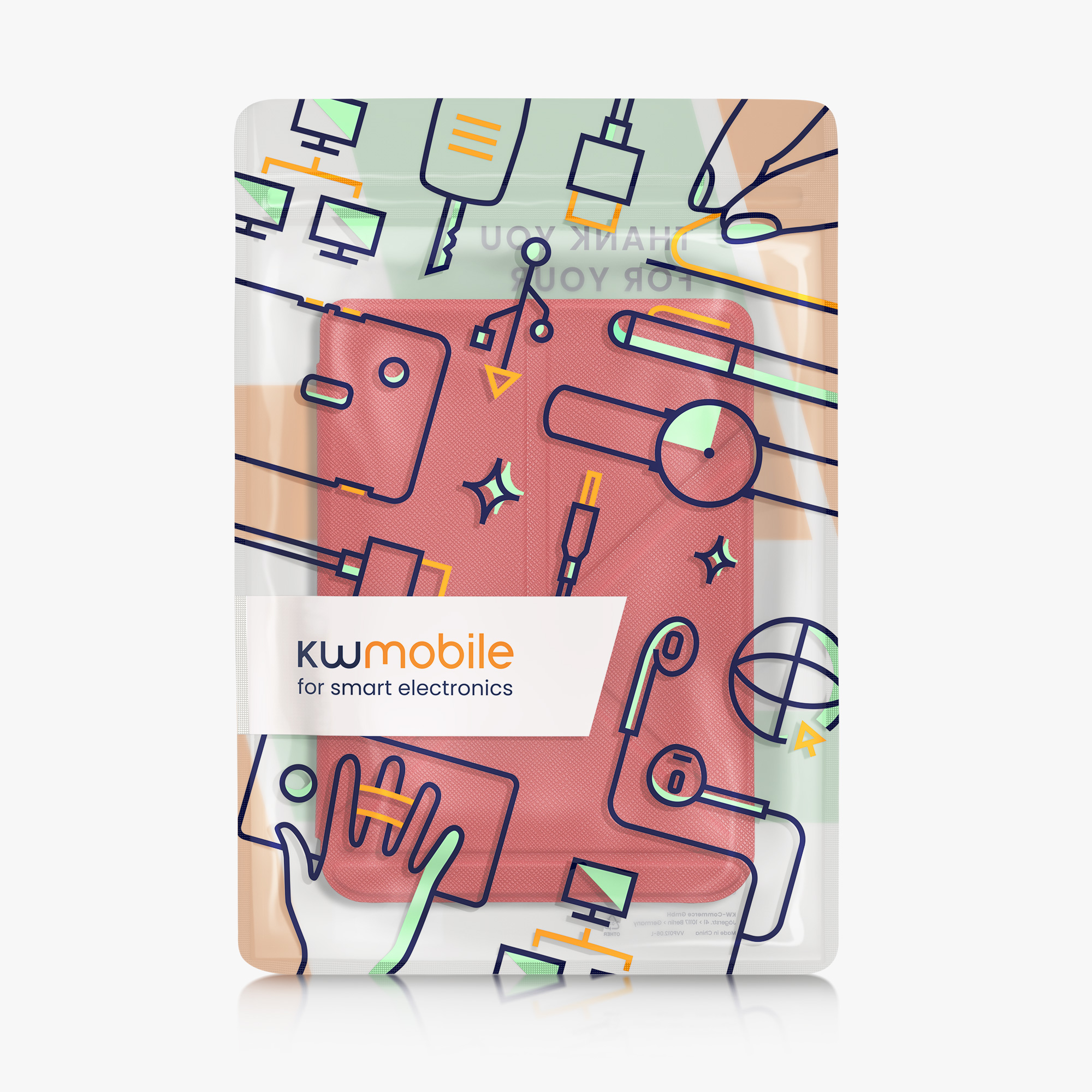 Slim PU pouzdro na čtečku Kobo Clara BW/Colour tmavě červené se stojánkem