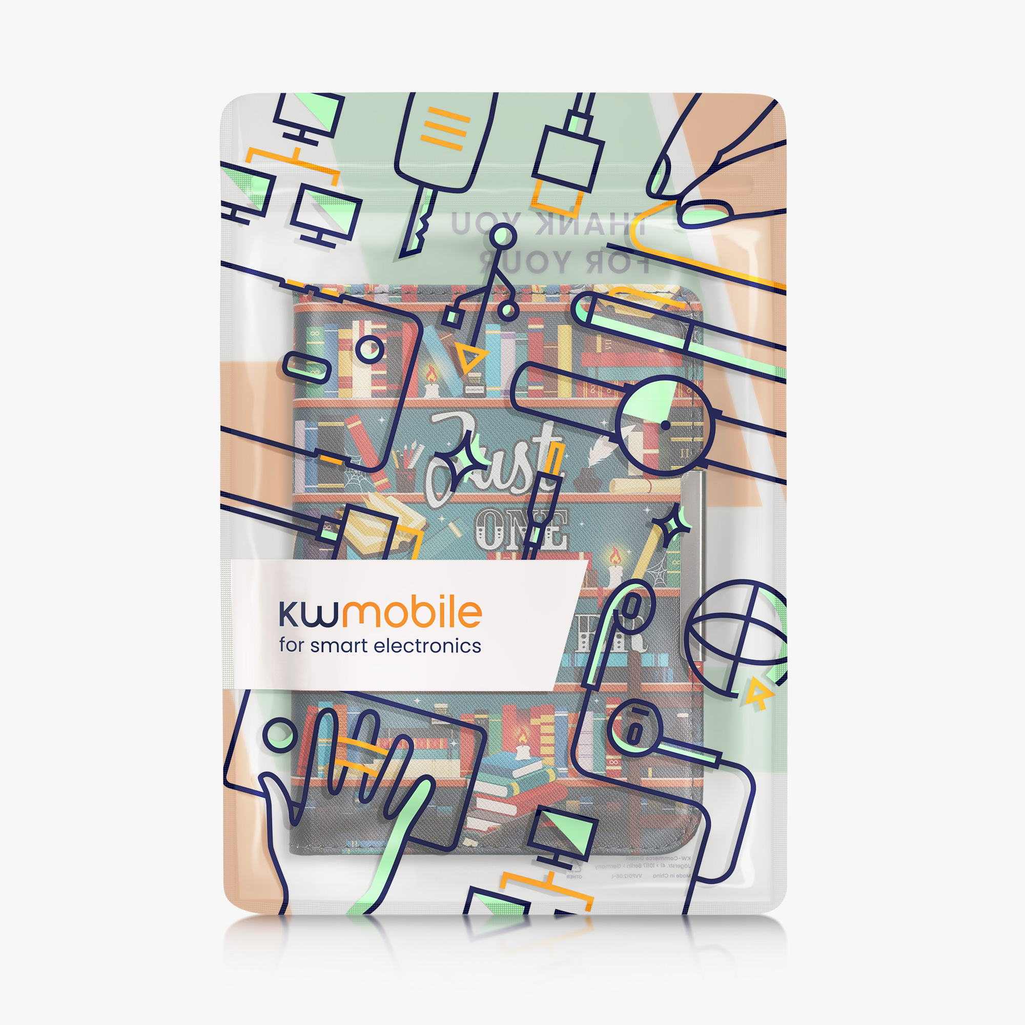 Flip pouzdro na čtečku s poutkem Kobo Clara BW/Colour Library Motto vícebarevné se stojánkem