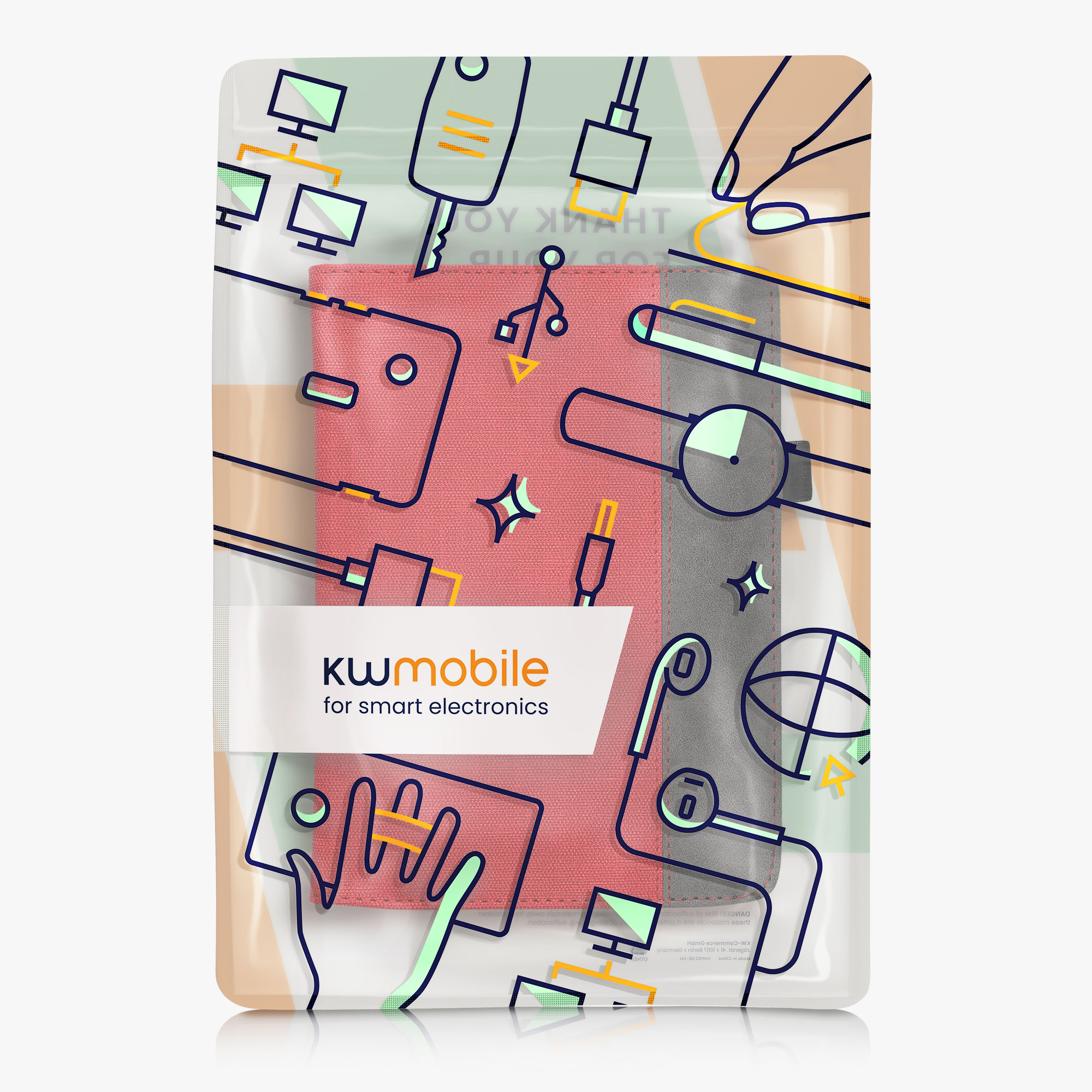 Pouzdro na čtečku kwmobile pro Pocketbook InkPad 4 / Color 3 / Color… - červená / tmavě šedá