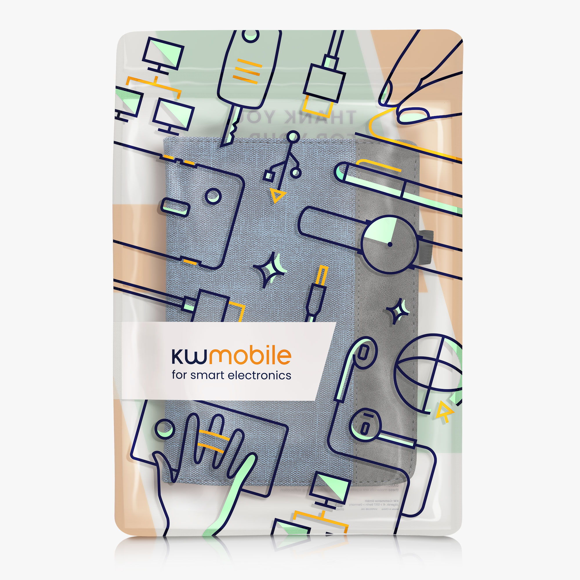Pouzdro na čtečku kwmobile pro Pocketbook InkPad 4 / Color 3 / Color… - tmavě modrá / tmavě šedá