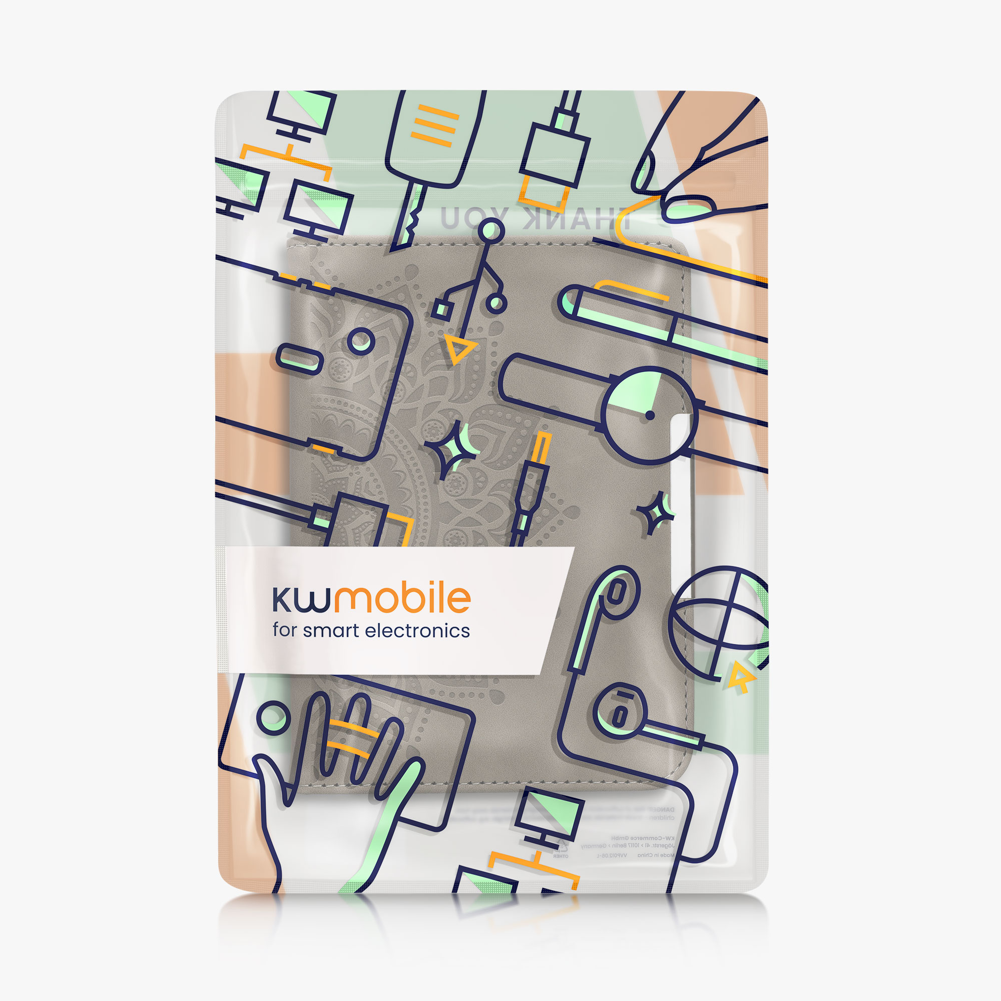 Nubukové flip pouzdro na čtečku Kobo Clara BW/Colour Rising Sun šedé se stojánkem