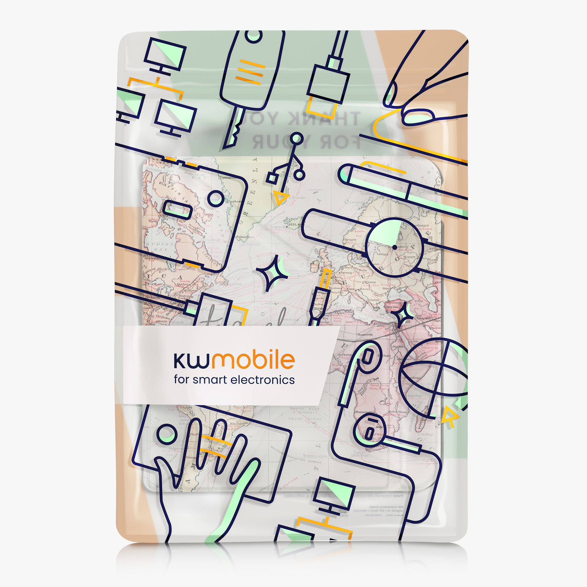 kwmobile pouzdro na čtečku Kobo Libra Colour, černá / vícebarevná