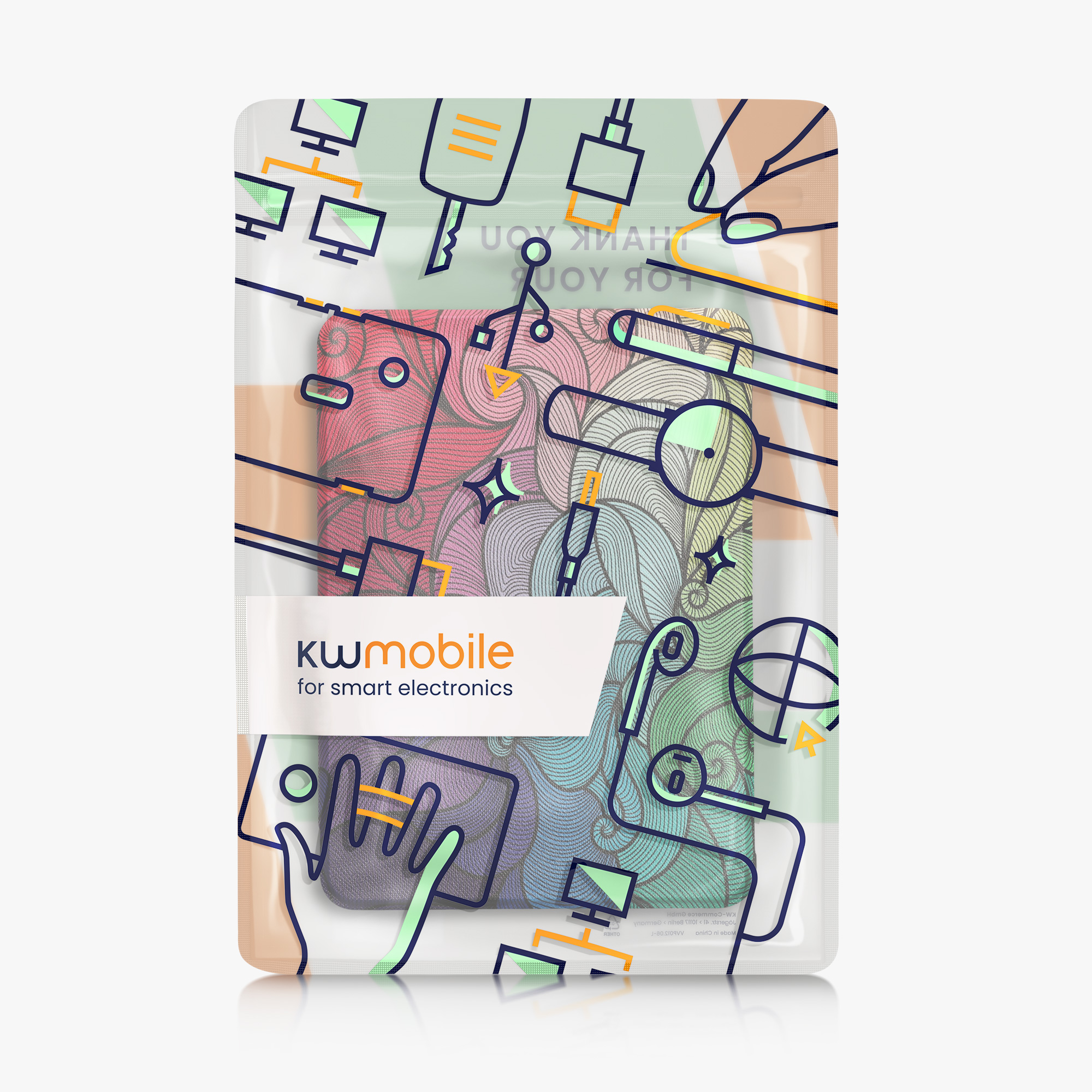 Pouzdro na čtečku kwmobile Kindle Paperwhite 2024 / Colorsoft - multicolor - tmavě růžová / modrá / zelená