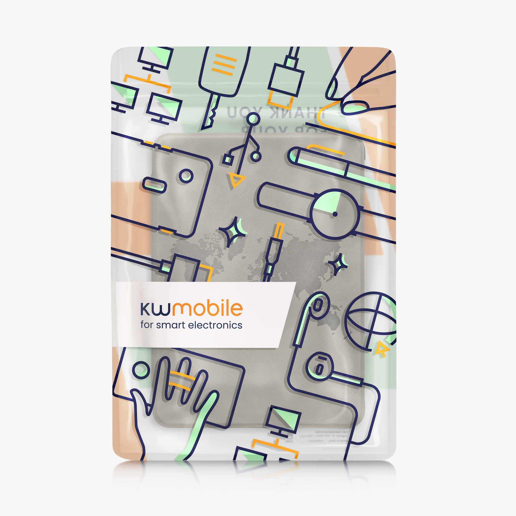 Pouzdro na čtečku kwmobile pro Amazon Kindle Paperwhite (2024)/Colorsoft - motiv Travel Outline šedá