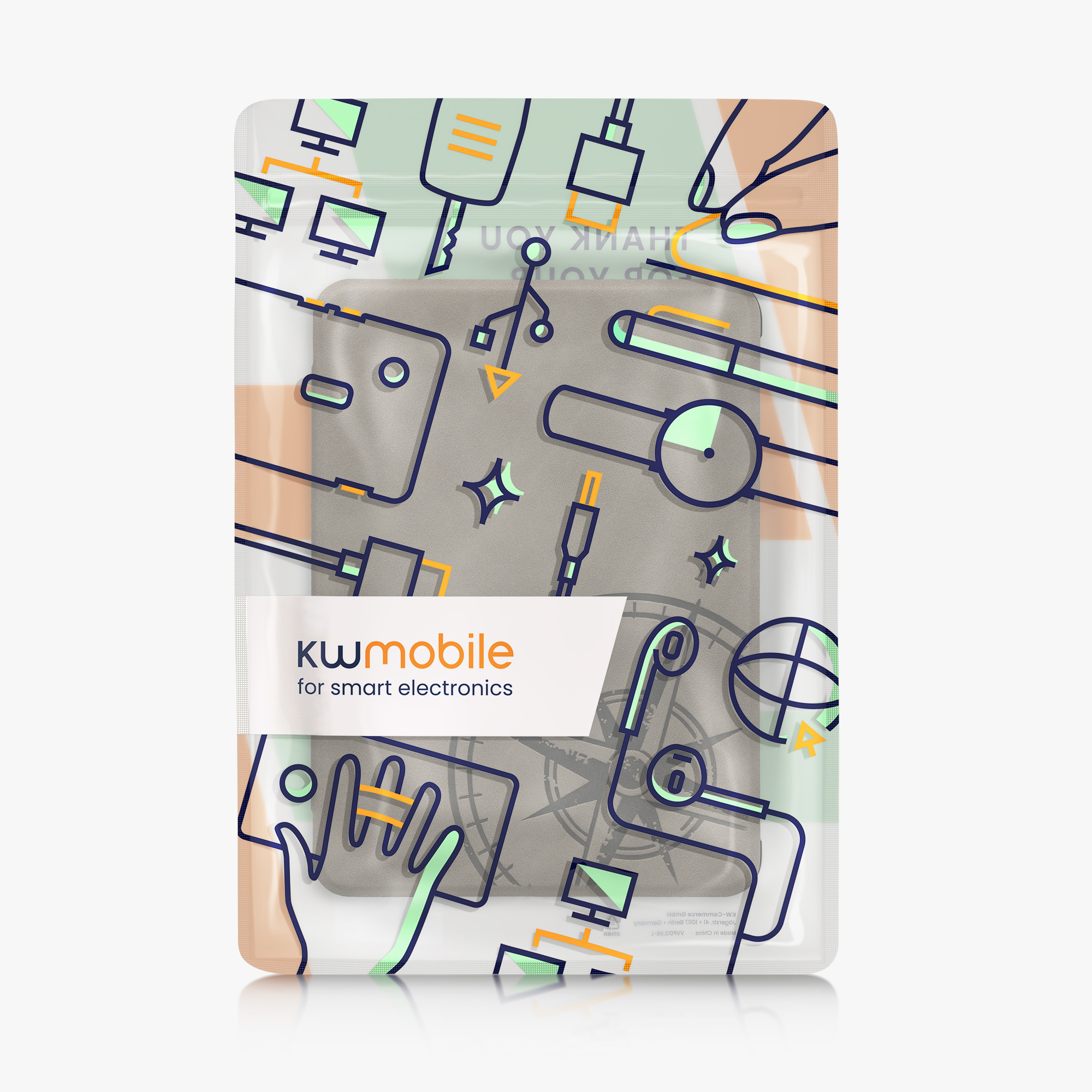 Pouzdro na čtečku kwmobile Kindle Paperwhite 2024 / Colorsoft - Navigational Compass - šedá