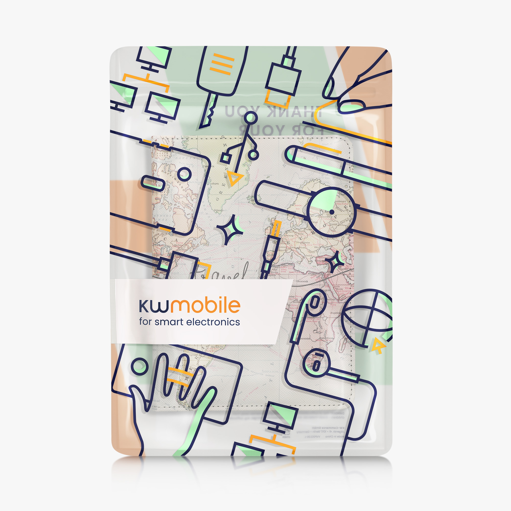 Pouzdro na čtečku kwmobile Kindle Paperwhite 2024 / Colorsoft - Travel - černá / multicolor