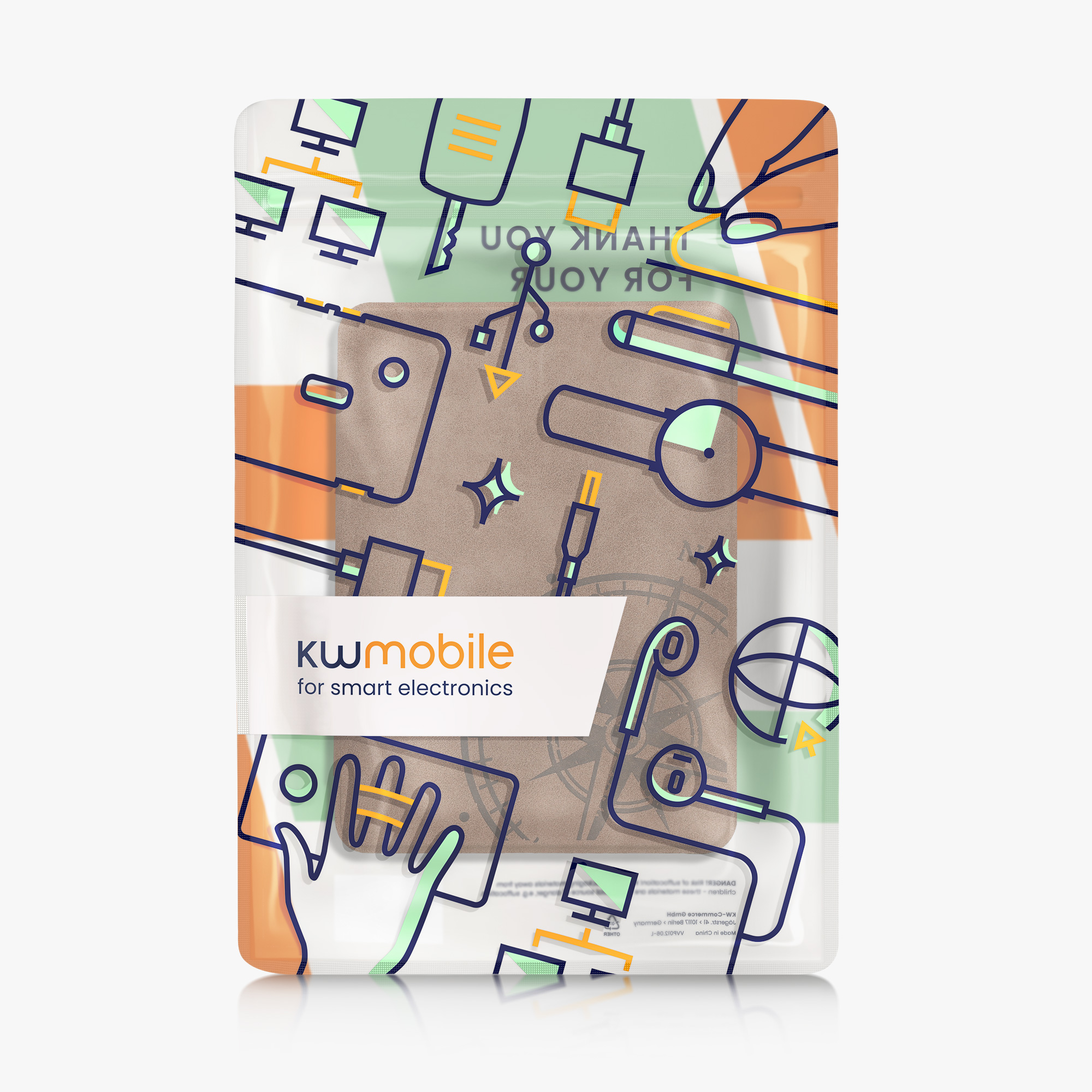 Pouzdro na čtečku kwmobile Kindle Paperwhite 2024 / Colorsoft - Navigational Compass hnědá