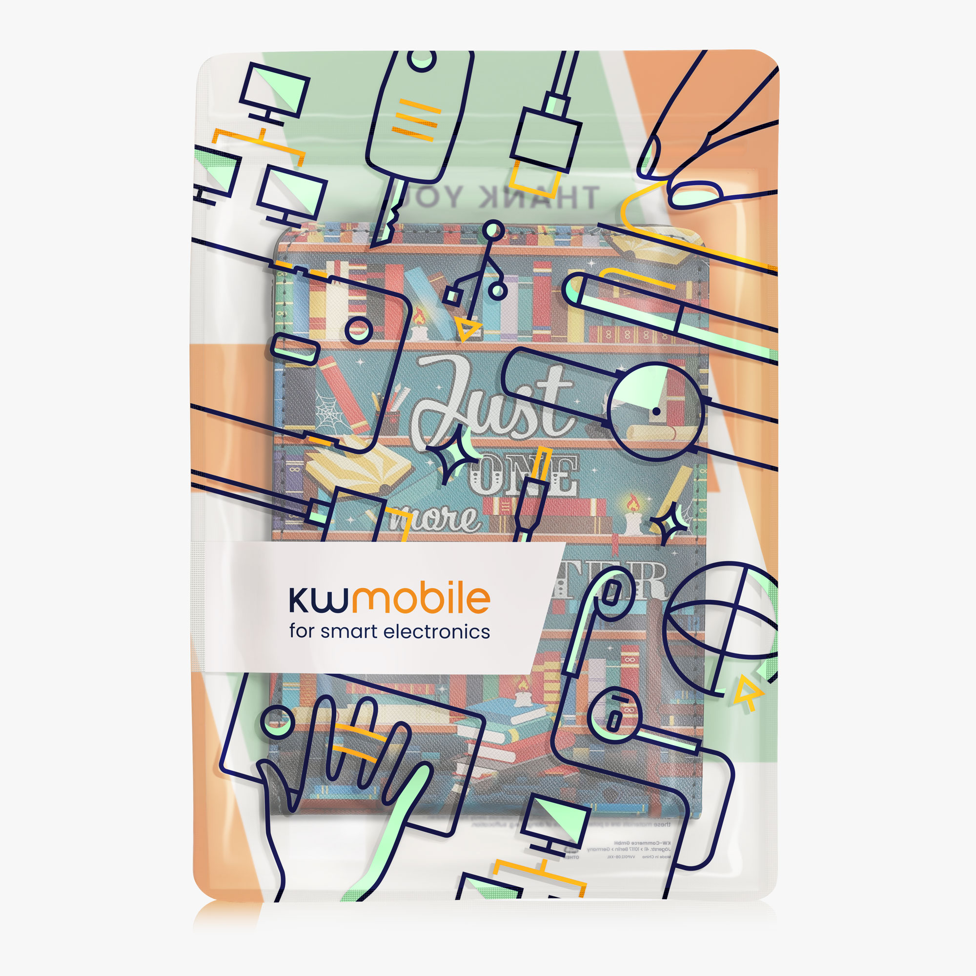 Pouzdro na čtečku kwmobile pro Amazon Kindle Paperwhite (2024)/Colorsoft - Library Motto Multicolor