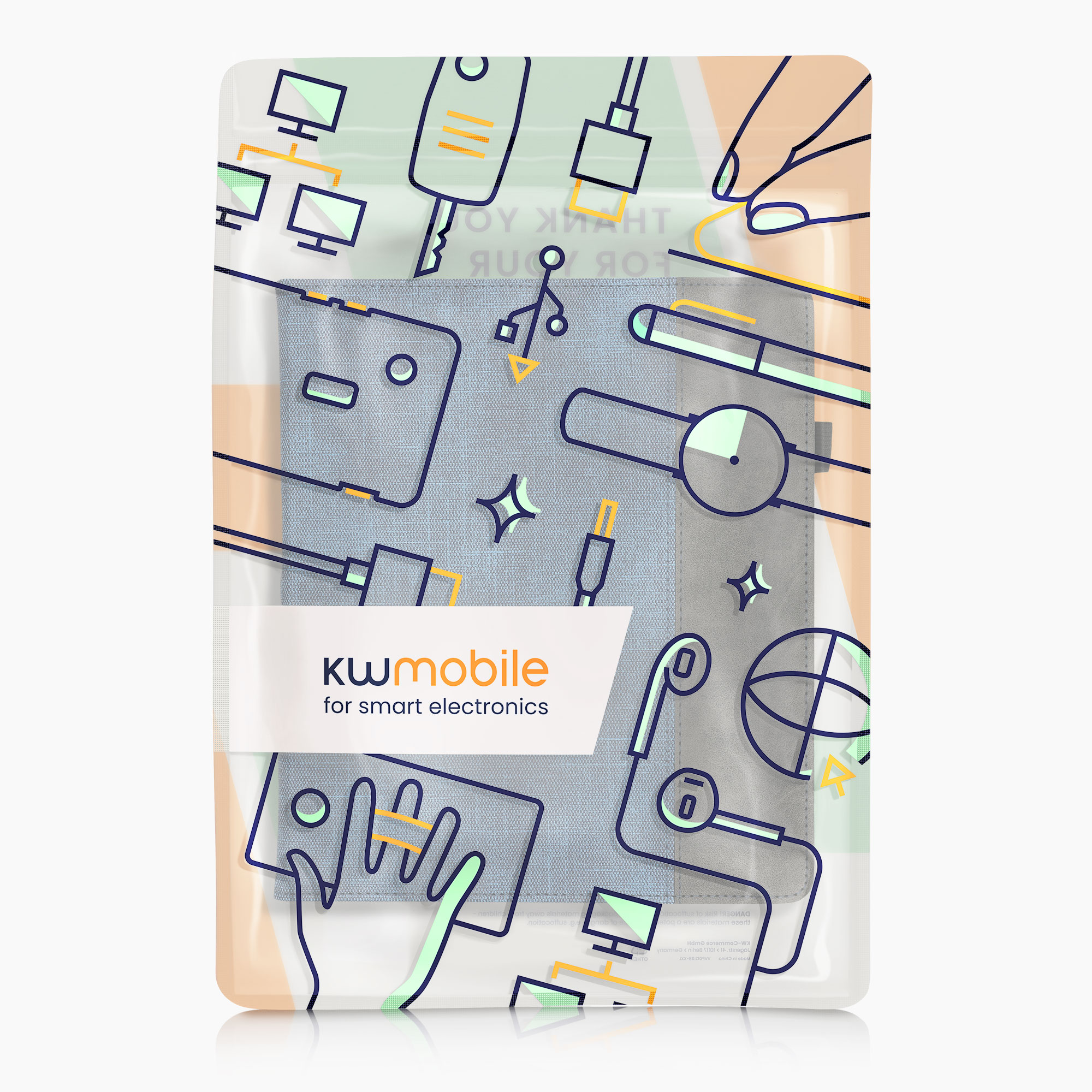 Pouzdro na čtečku kwmobile Kindle Scribe 2024 - tmavě modrá / tmavě šedá