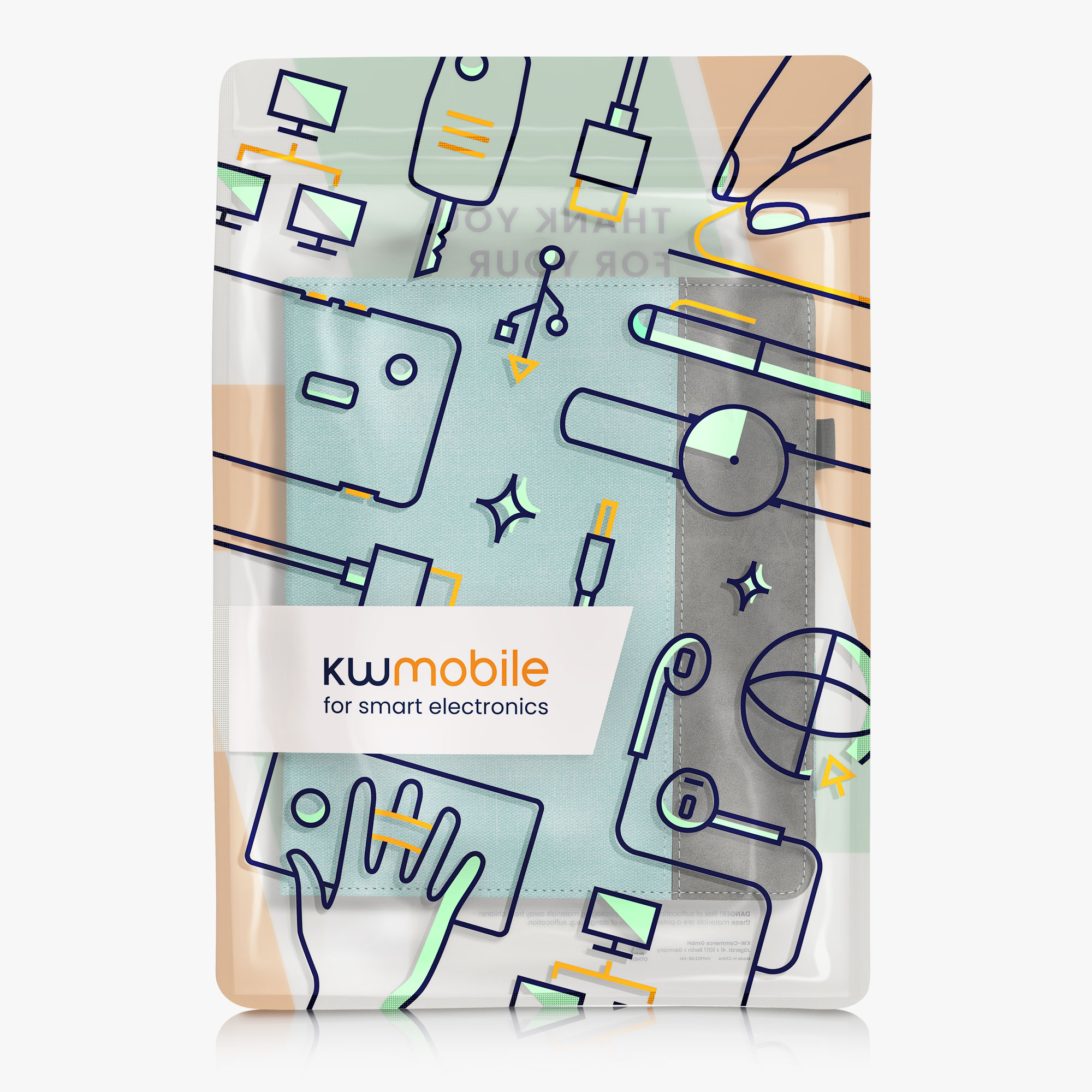 Pouzdro na čtečku kwmobile Kindle Scribe 2024 - mint / tmavě šedá