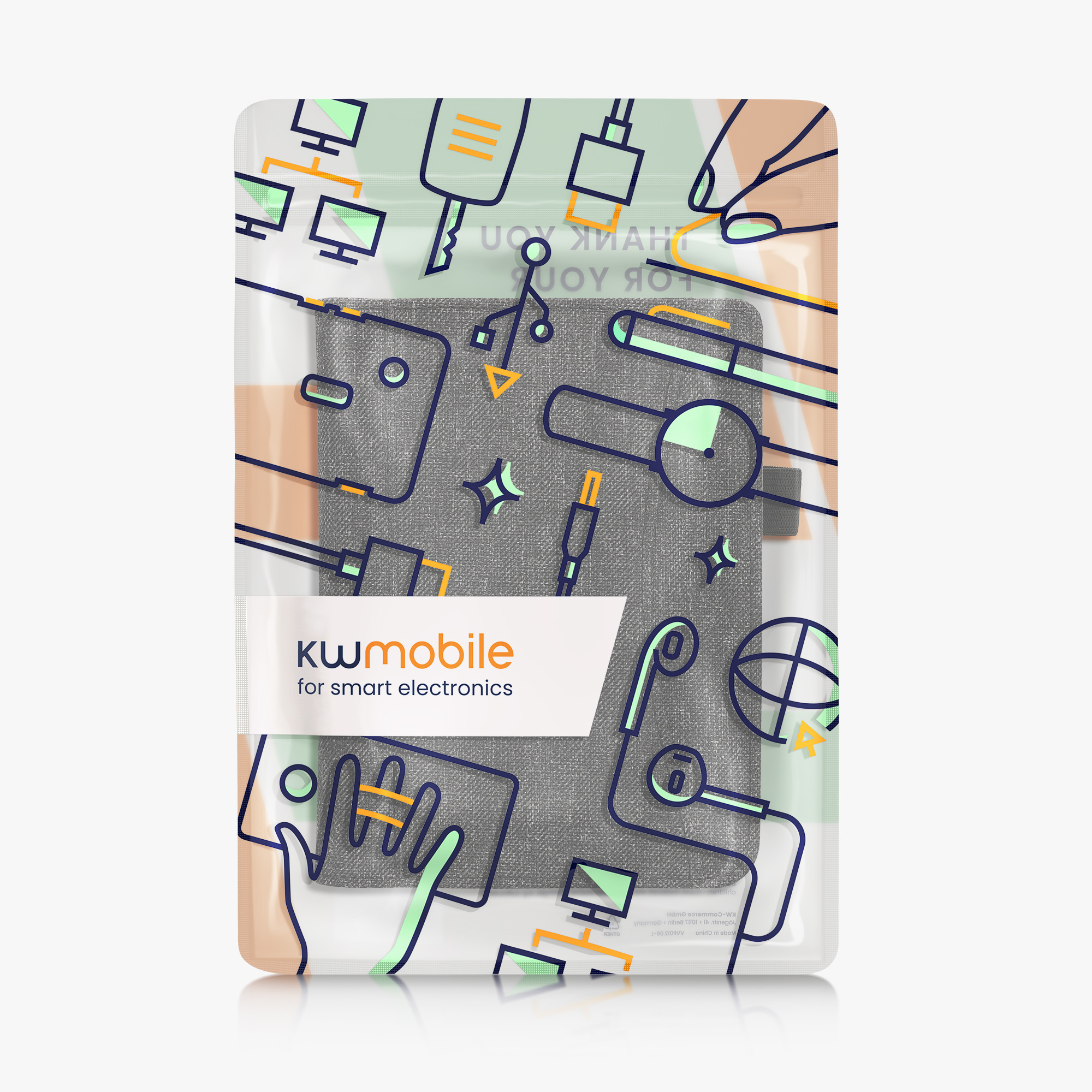 Textilní flip pouzdro na čtečku Kobo Clara BW/Colour tmavě šedé se stojánkem