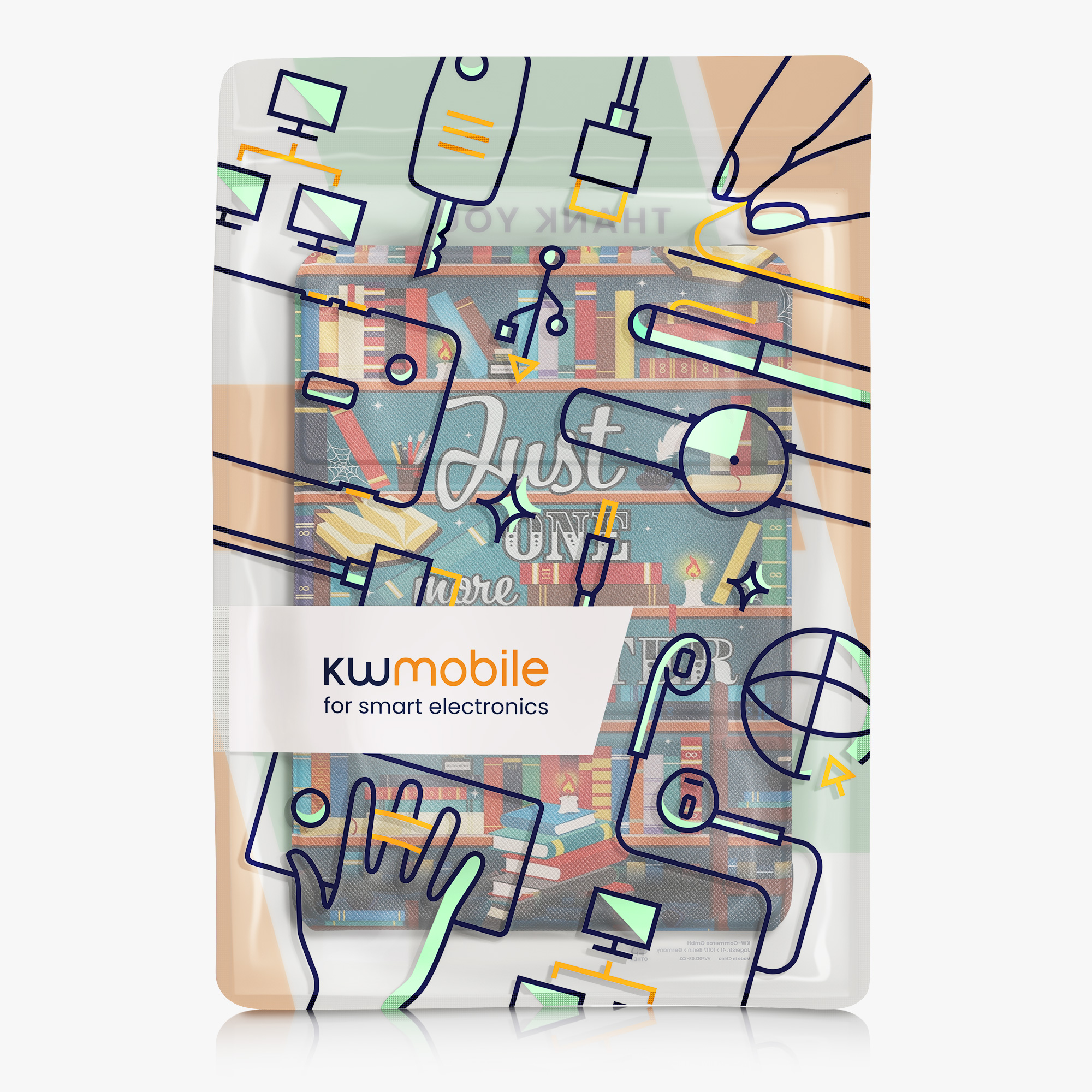 Pouzdro na čtečku kwmobile Kindle Paperwhite 2024 / Colorsoft - multicolor Library Motto