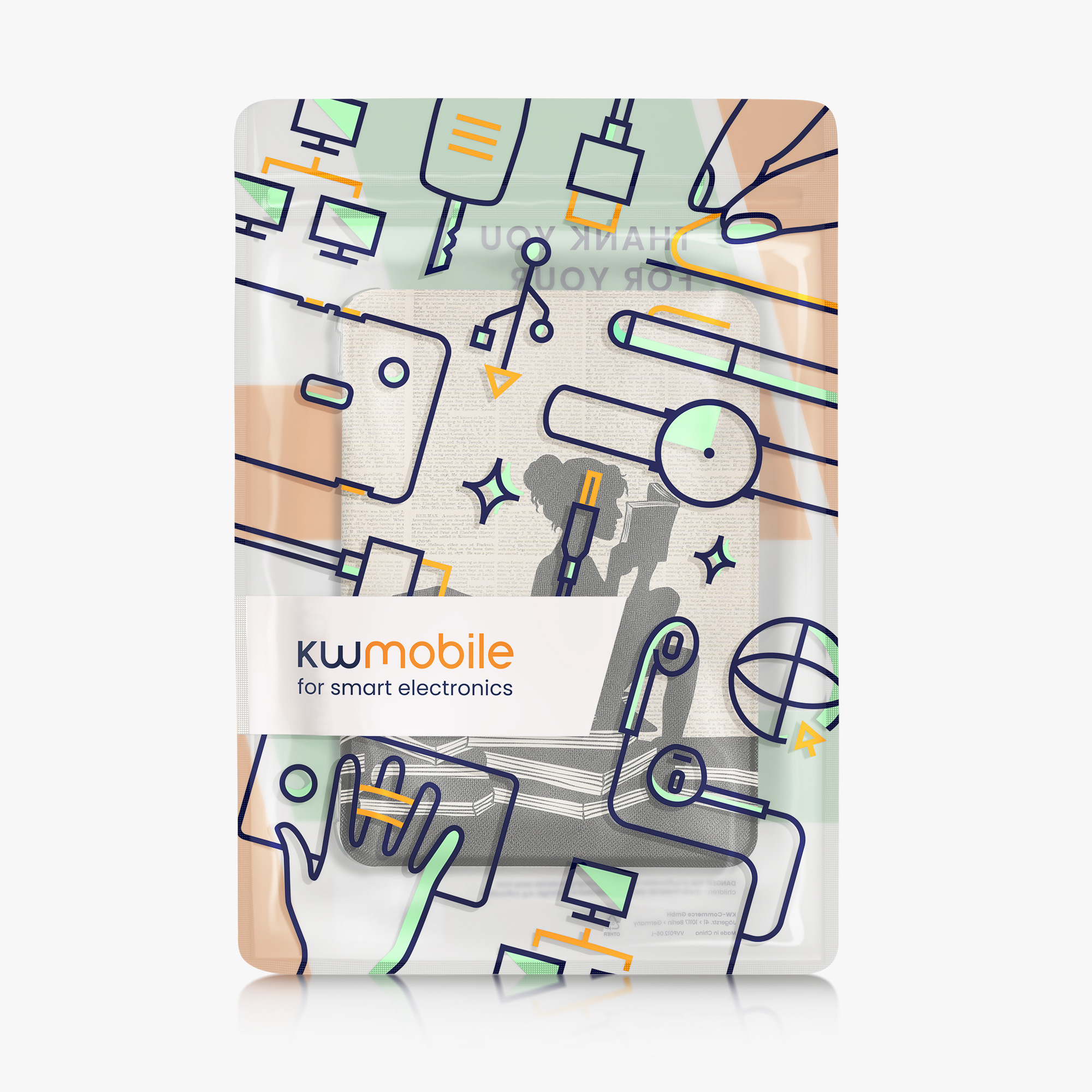 Pouzdro na čtečku kwmobile pro Amazon Kindle Paperwhite (2024)/Colorsoft - motiv dívka a knihy
