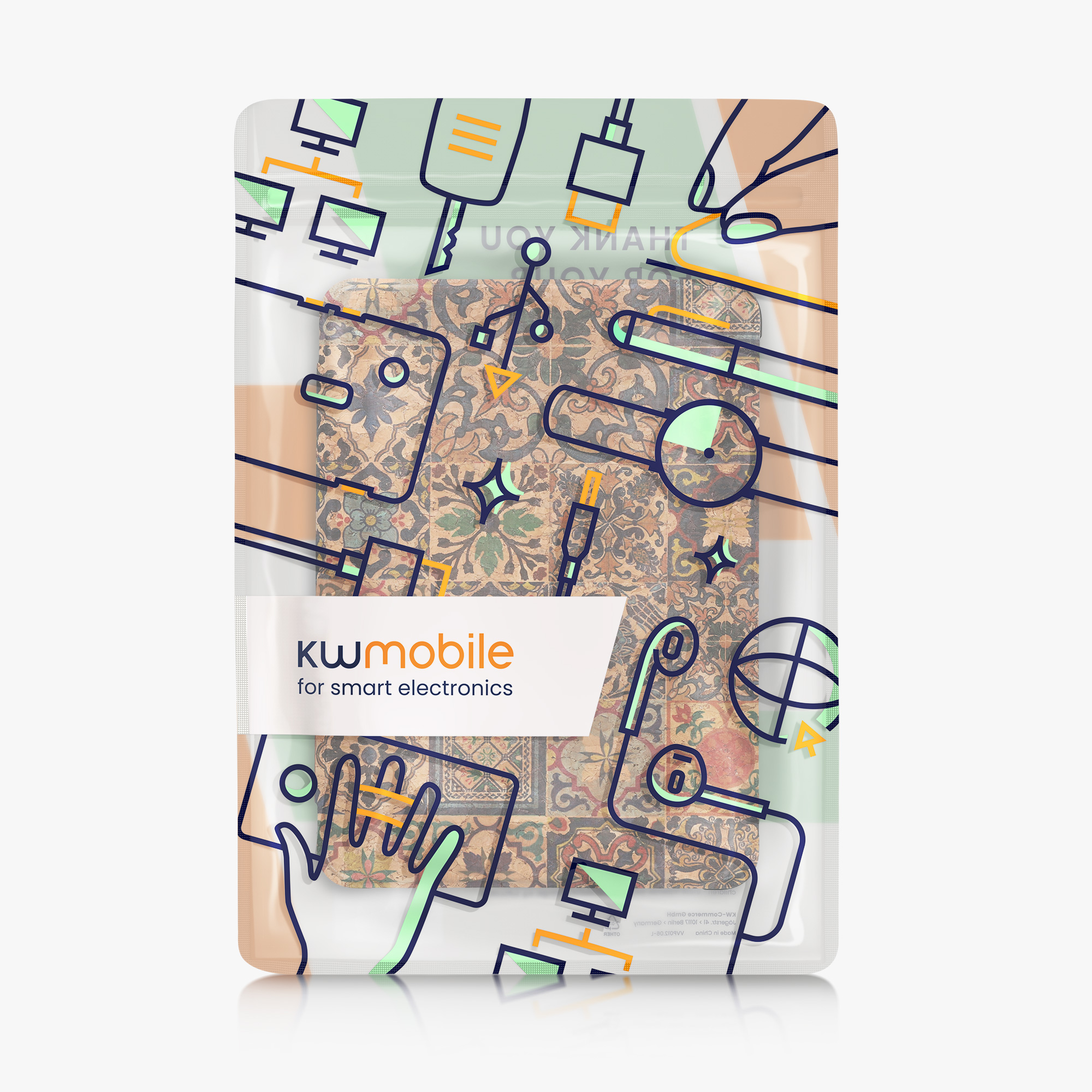 Pouzdro na čtečku kwmobile pro Amazon Kindle Paperwhite (2024)/Colorsoft - vzor hnědá / modrá / červená