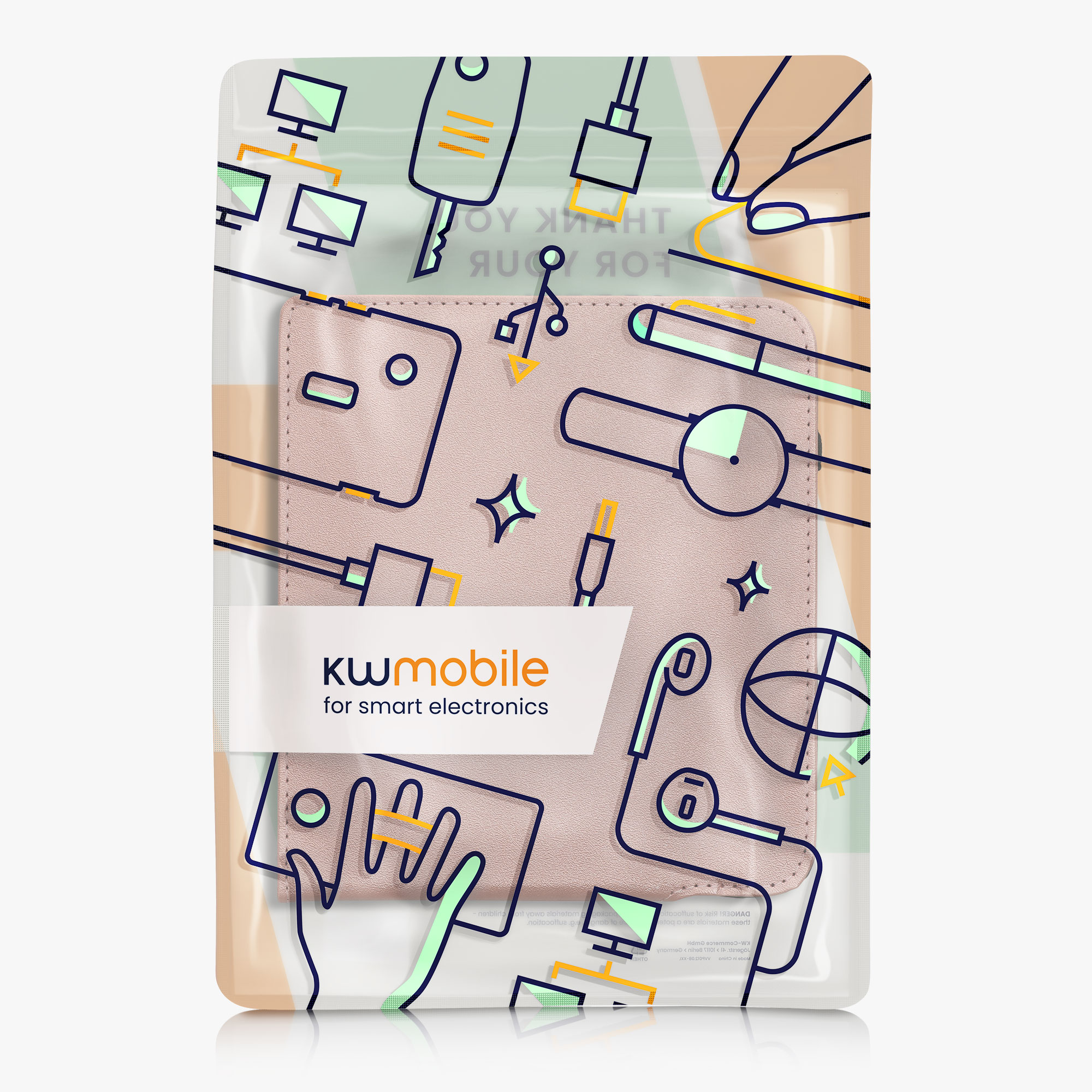 kwmobile pouzdro na čtečku Kobo Libra Colour, růžově zlatá