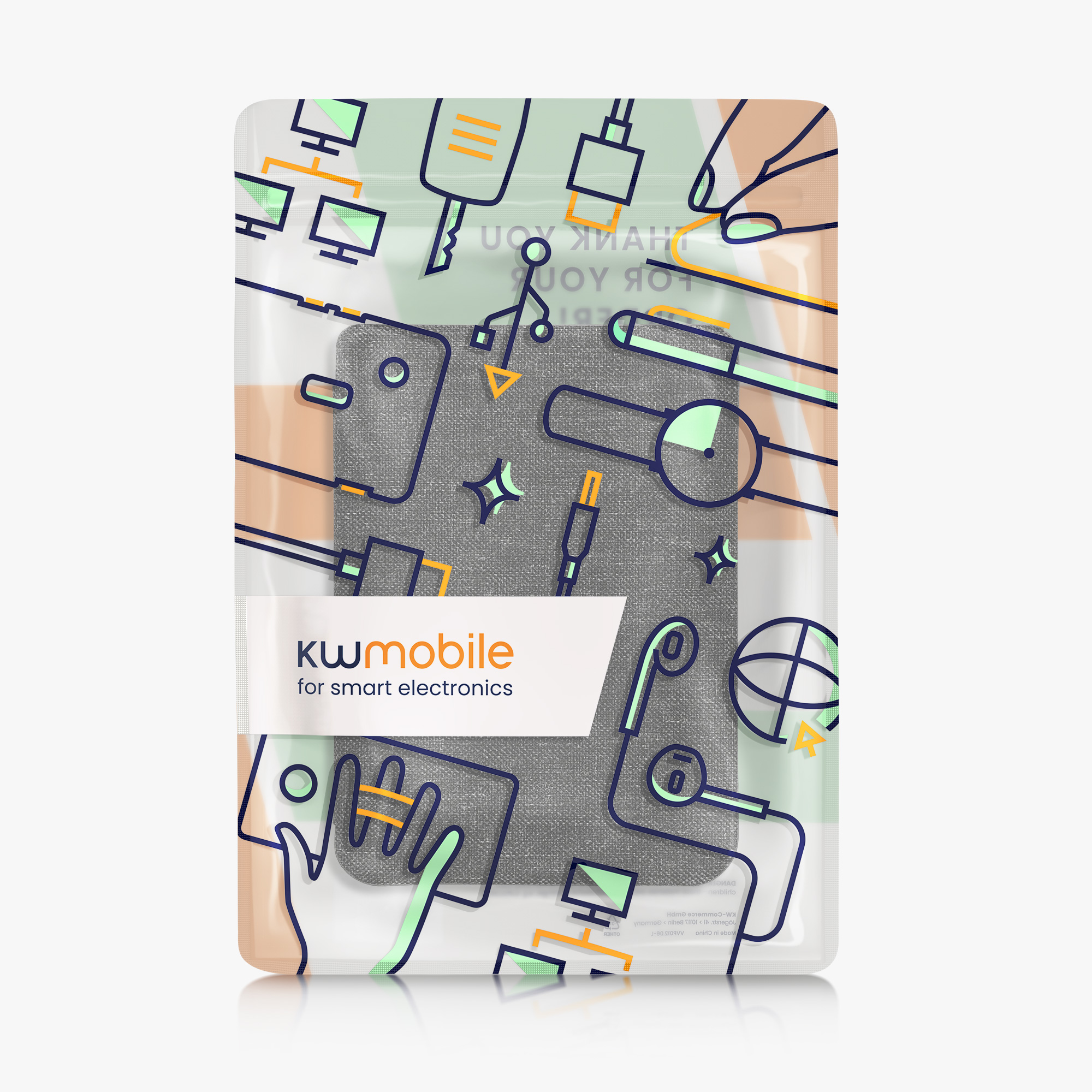 Textilní flip pouzdro na čtečku Kobo Clara BW/Colour tmavě šedé se stojánkem