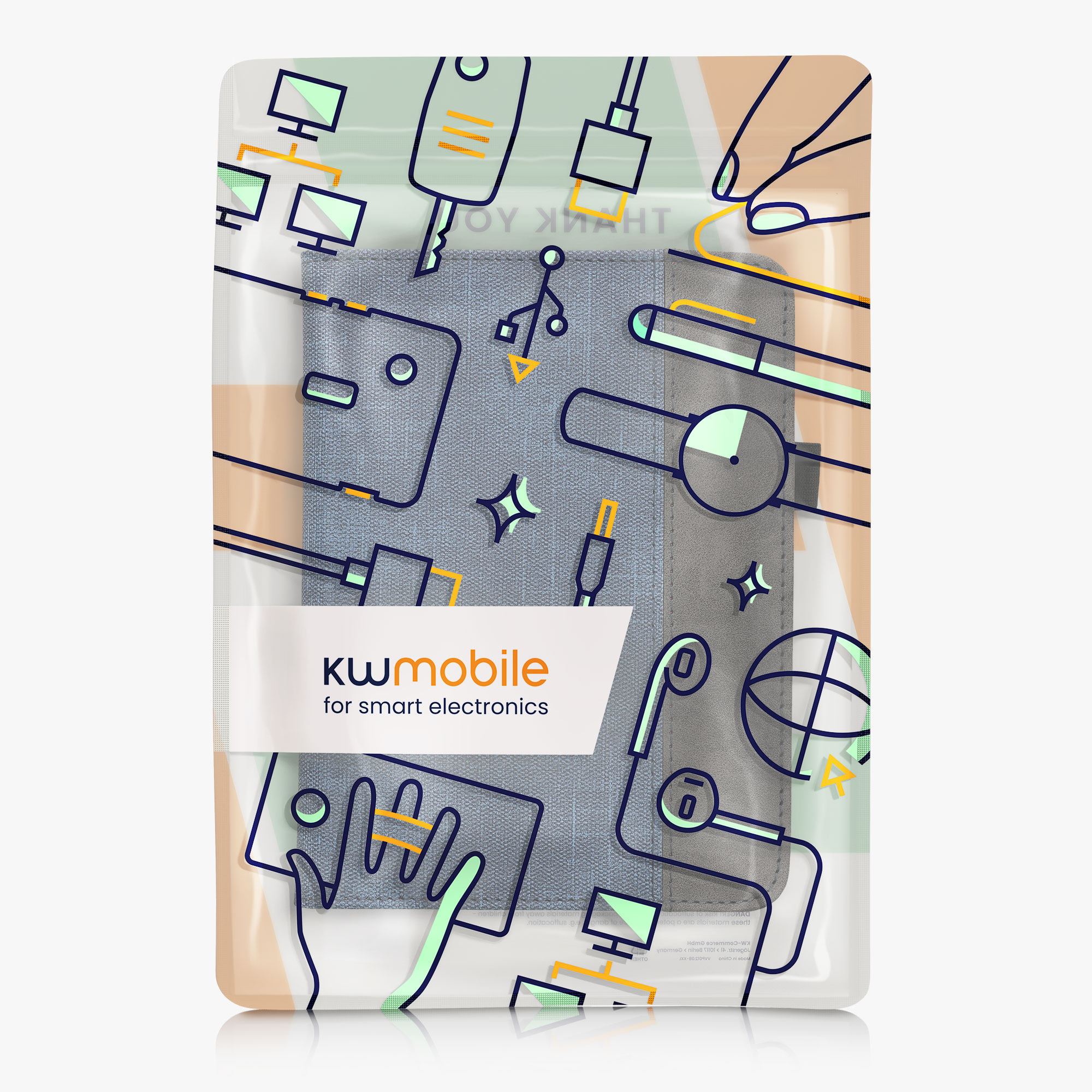 Pouzdro na čtečku kwmobile Kindle Paperwhite 2024 / Colorsoft - tmavě modrá / tmavě šedá