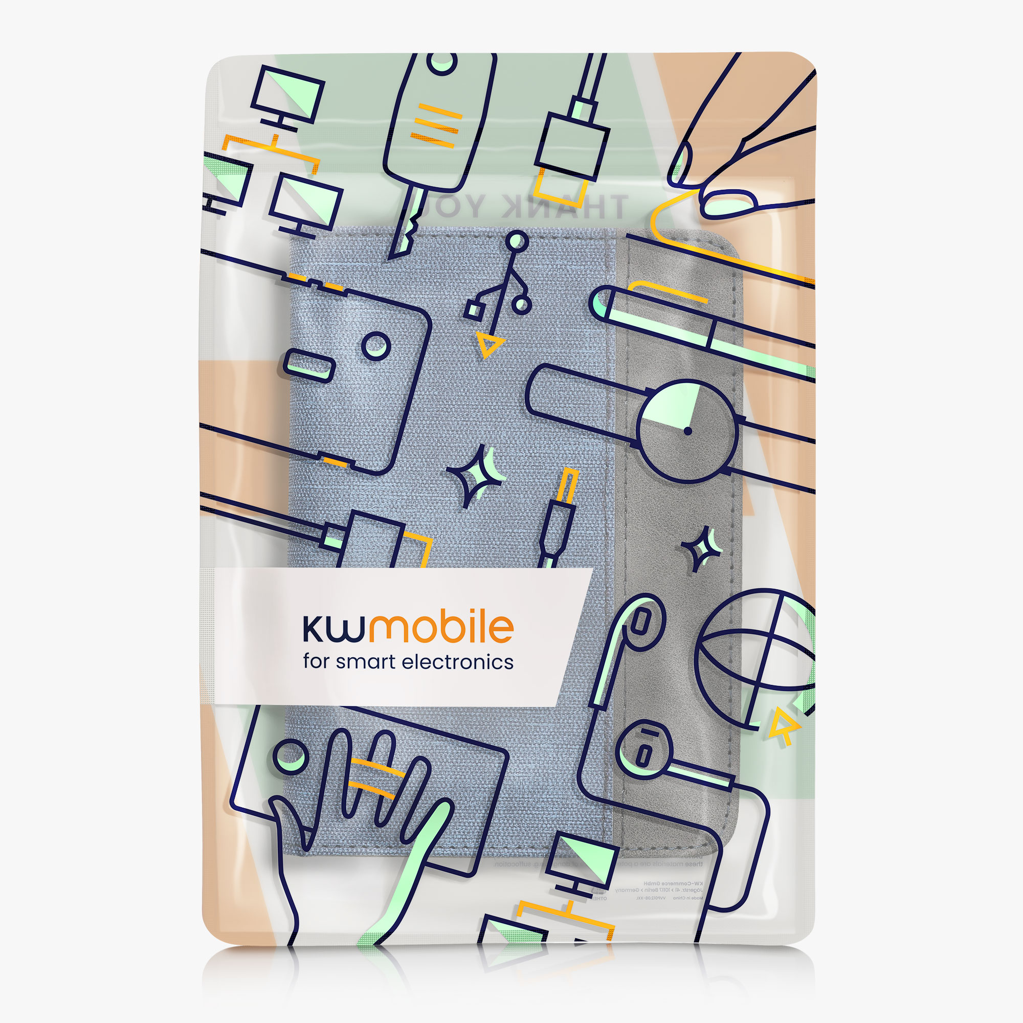 Pouzdro na čtečku kwmobile pro Amazon Kindle (2022/2024) - tmavě modrá / tmavě šedá