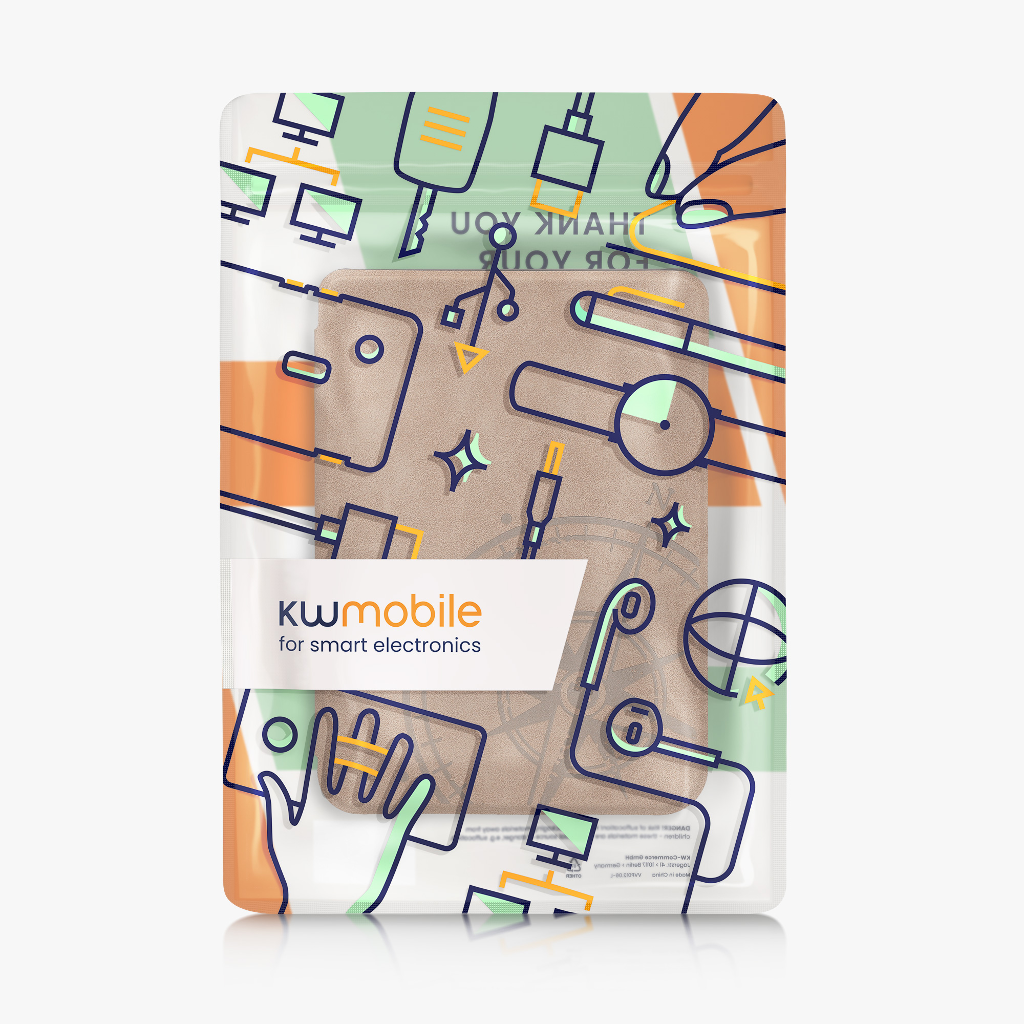 Semišové flip pouzdro na čtečku Kobo Clara BW/Colour Navigational Compass hnědé se stojánkem