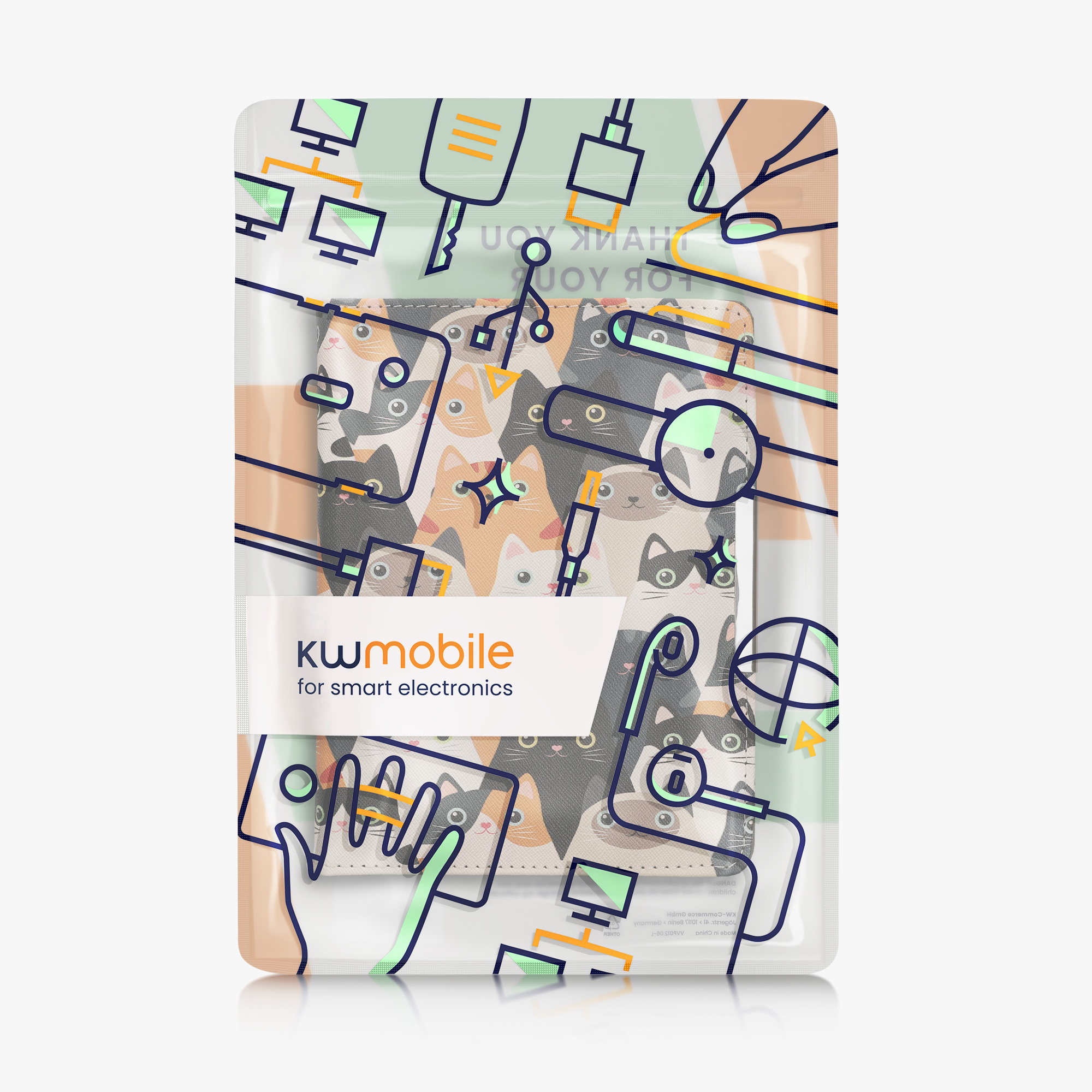 Flip pouzdro na čtečku Kobo Aura H2O Edition 2 Cats se stojánkem a poutkem