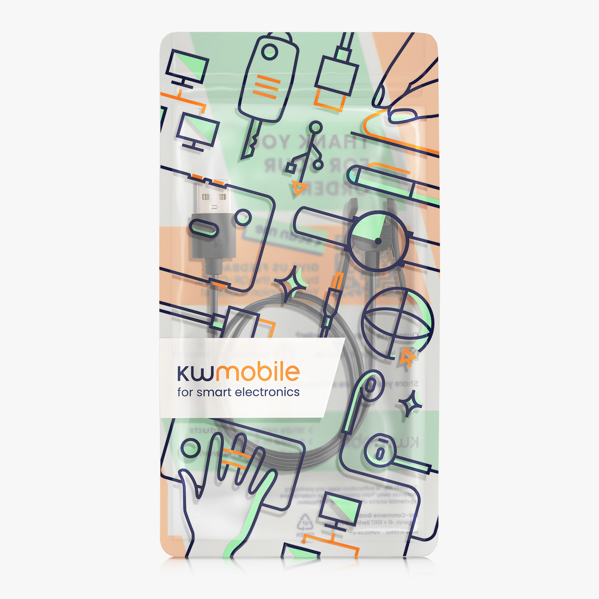 Nabíjecí kabel kwmobile pro Garmin vivosmart 4 - černá