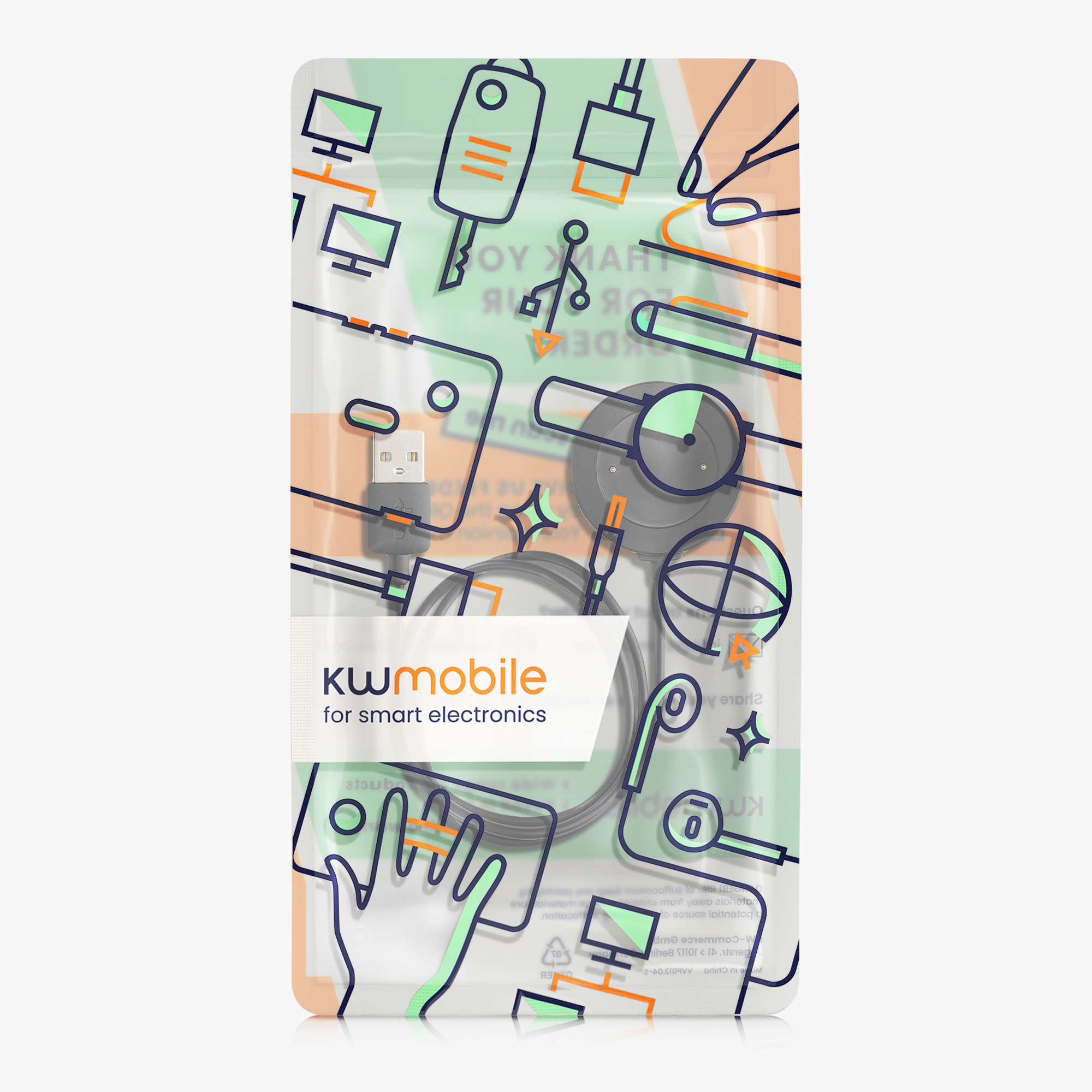 Nabíjecí kabel kwmobile pro HONOR Watch 4 (TMA-L19) / Watch 5 (STL-L19) - černá