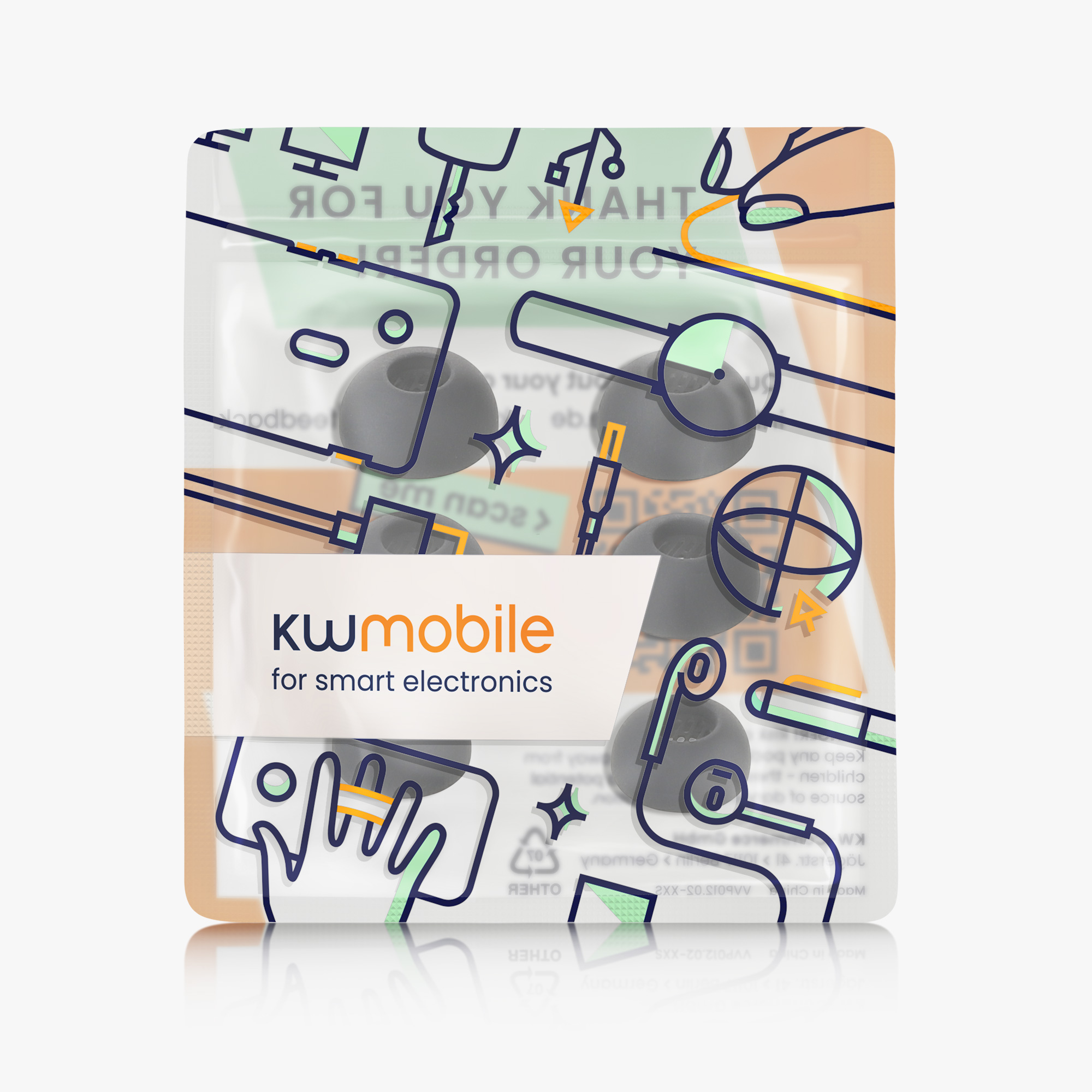 Silikonové špunty náhradní sluchátka Xiaomi Realme Buds Air 5 Pro 6 ks kwmobile