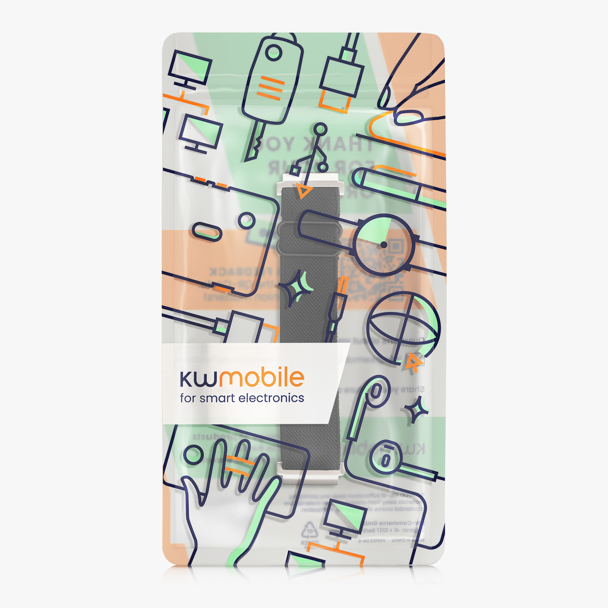 Řemínek na chytré hodinky kwmobile pro Ticwatch GTH / E3 / C2 - černá