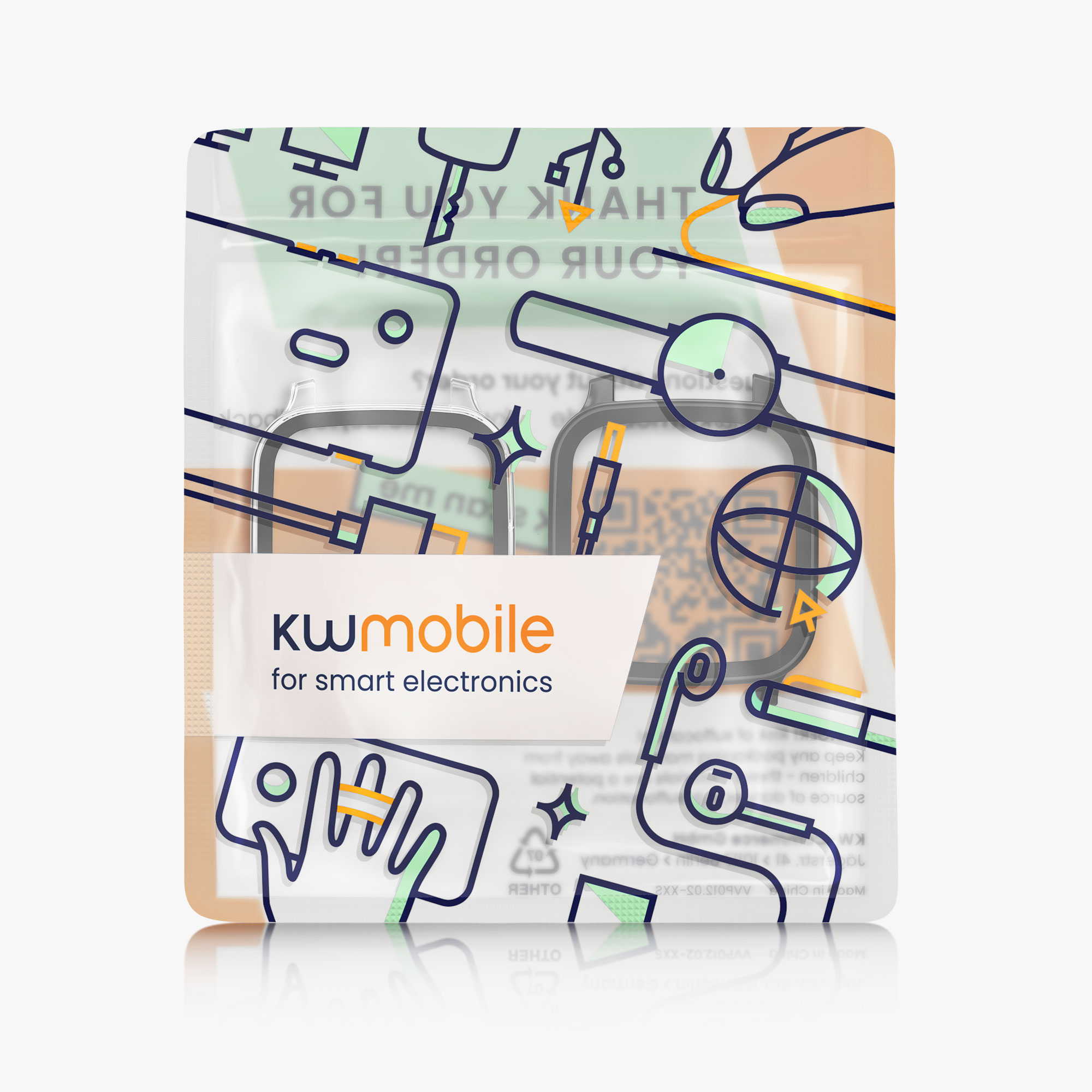 2 ks Ochranný kryt kwmobile pro Garmin Venu Sq 2 Music / Sq 2 - transparentní / černá