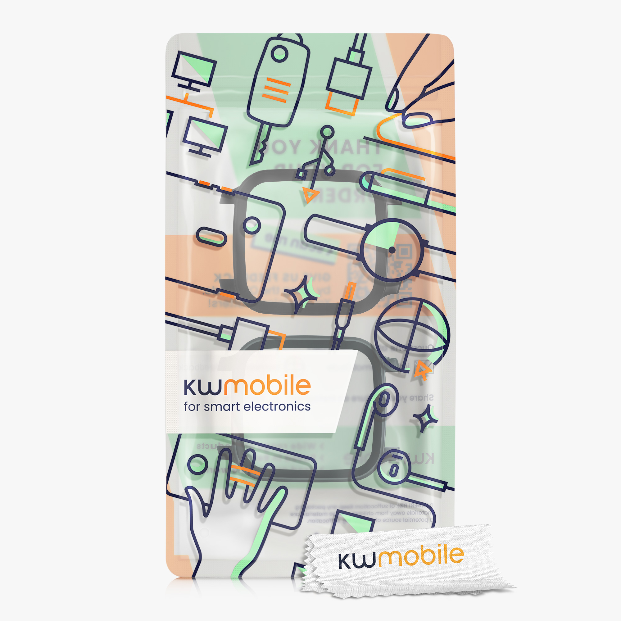 2 ks Ochranný kryt kwmobile pro Garmin Venu Sq 2 Music / Sq 2 - černá / zelená