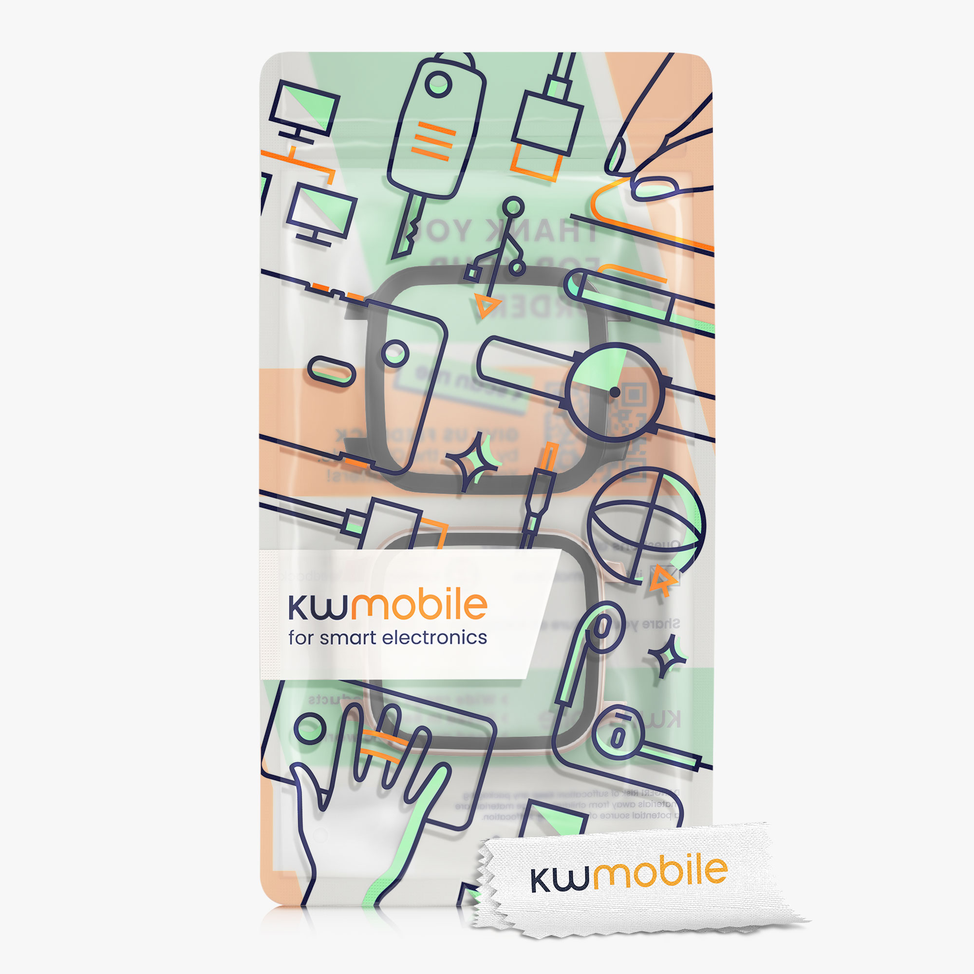 2 ks Ochranný kryt kwmobile pro Garmin Venu Sq 2 Music / Sq 2 - černá / starorůžová