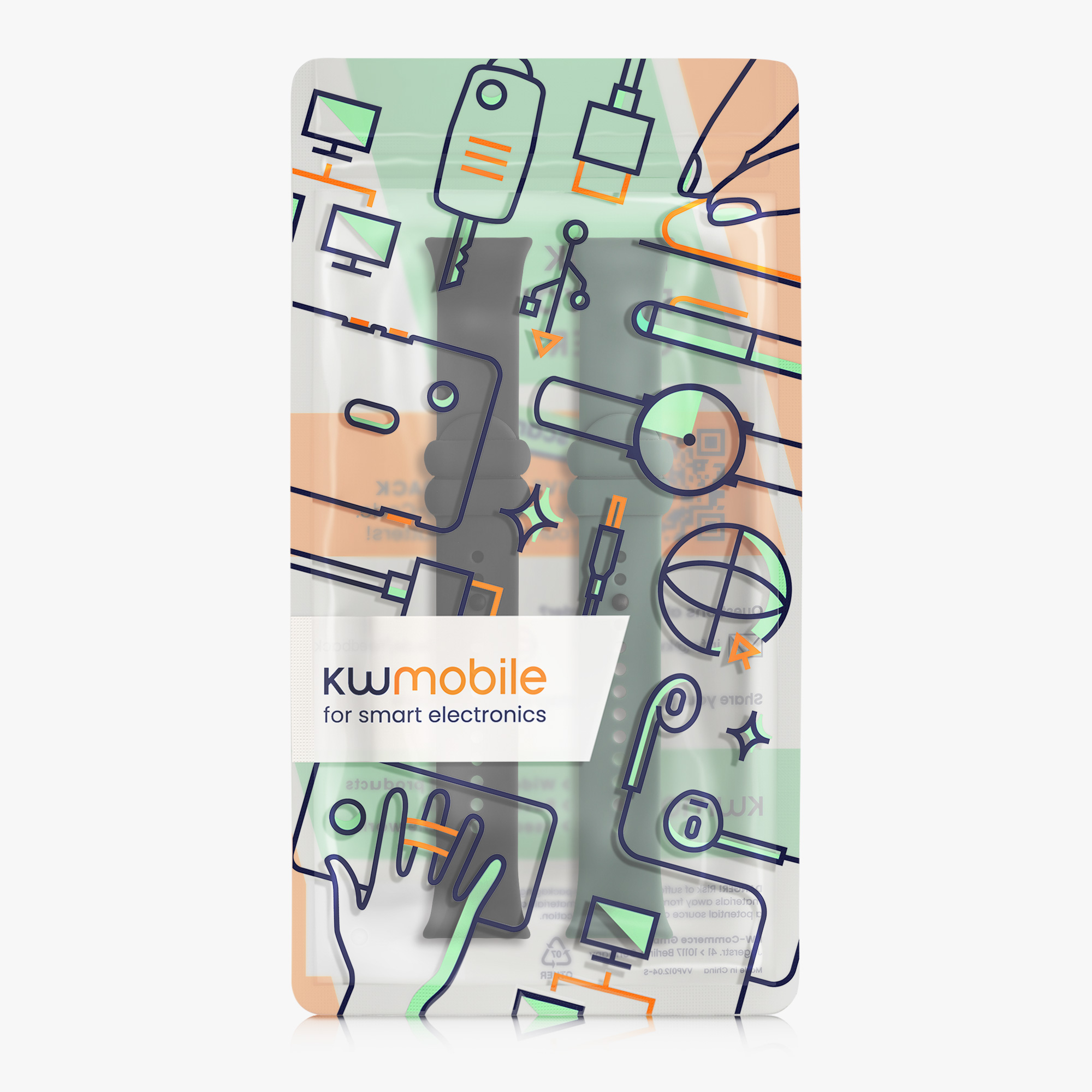 2 ks Řemínek kwmobile Xiaomi Mi, černá / tmavě zelená