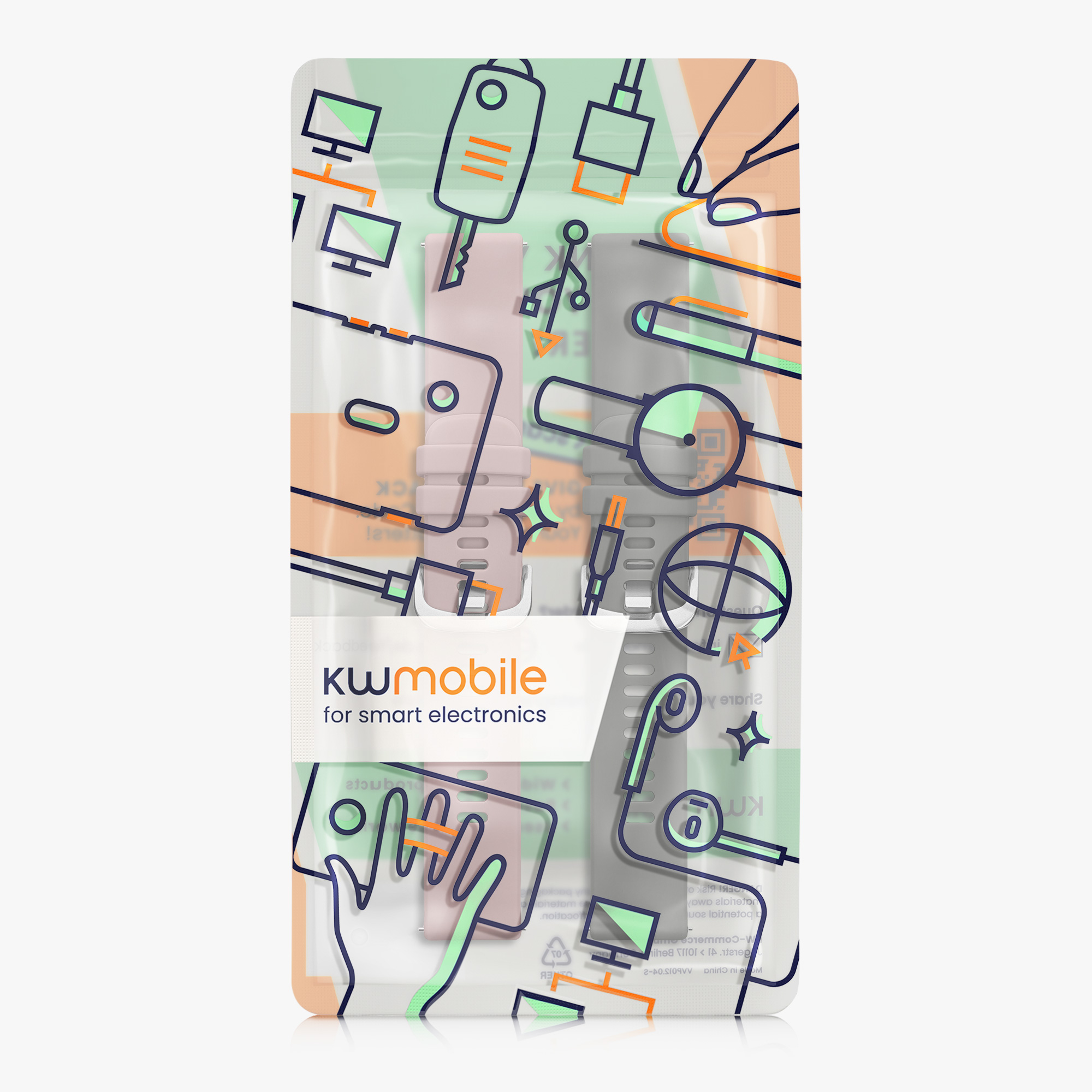 2 ks Řemínek kwmobile pro Garmin Venu 3 - šedá / levandulová