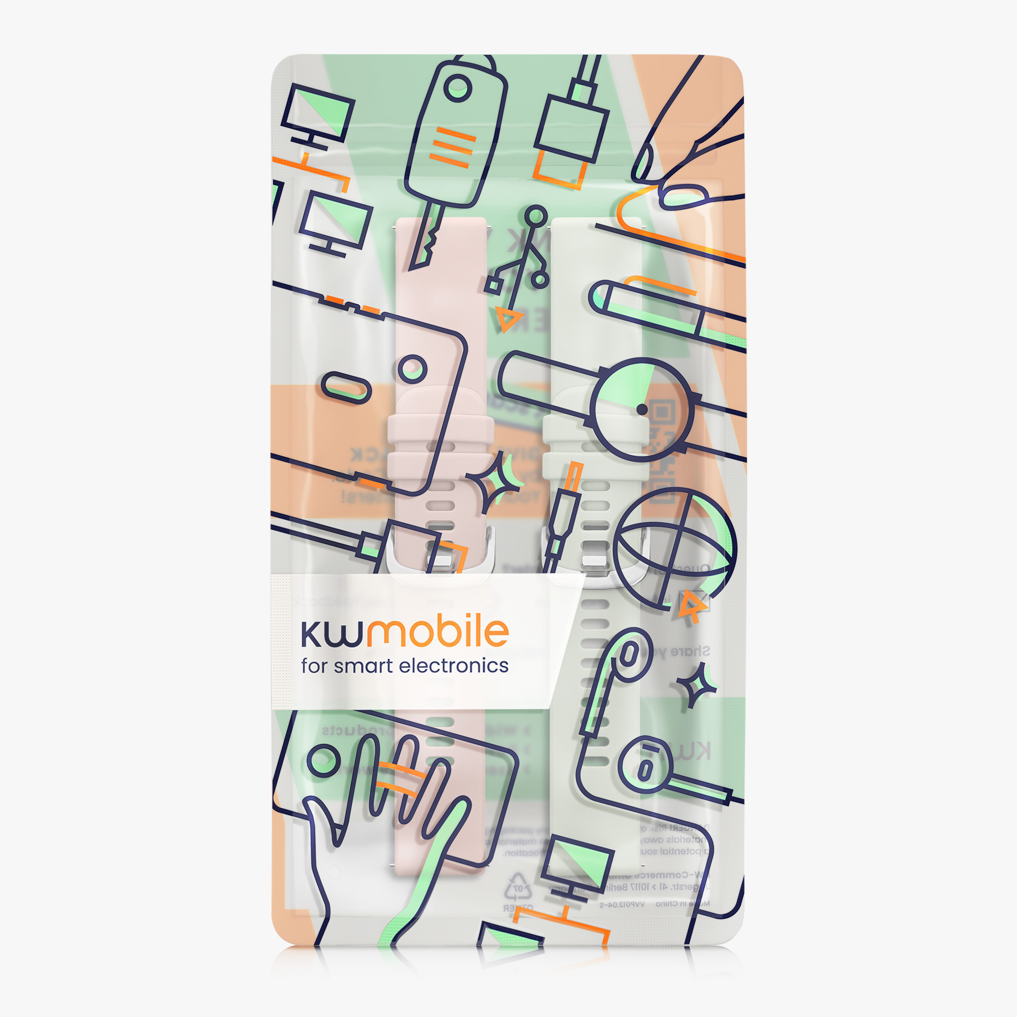 2 ks Řemínek kwmobile pro Garmin Venu 3 - starorůžová / pastelově zelená