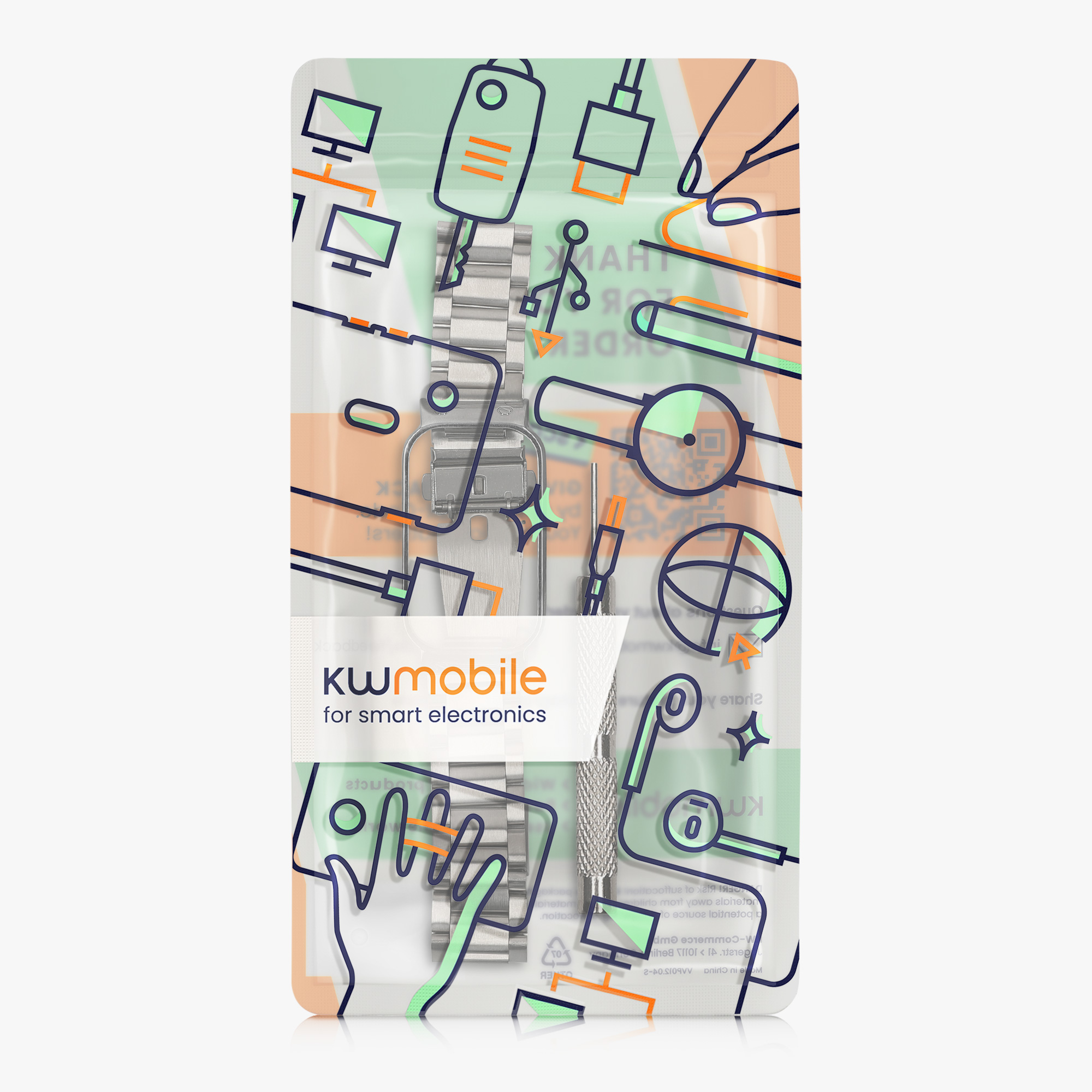 Řemínek Xiaomi Smart Band 8 Active / Redmi Band 2 kwmobile - stříbrná