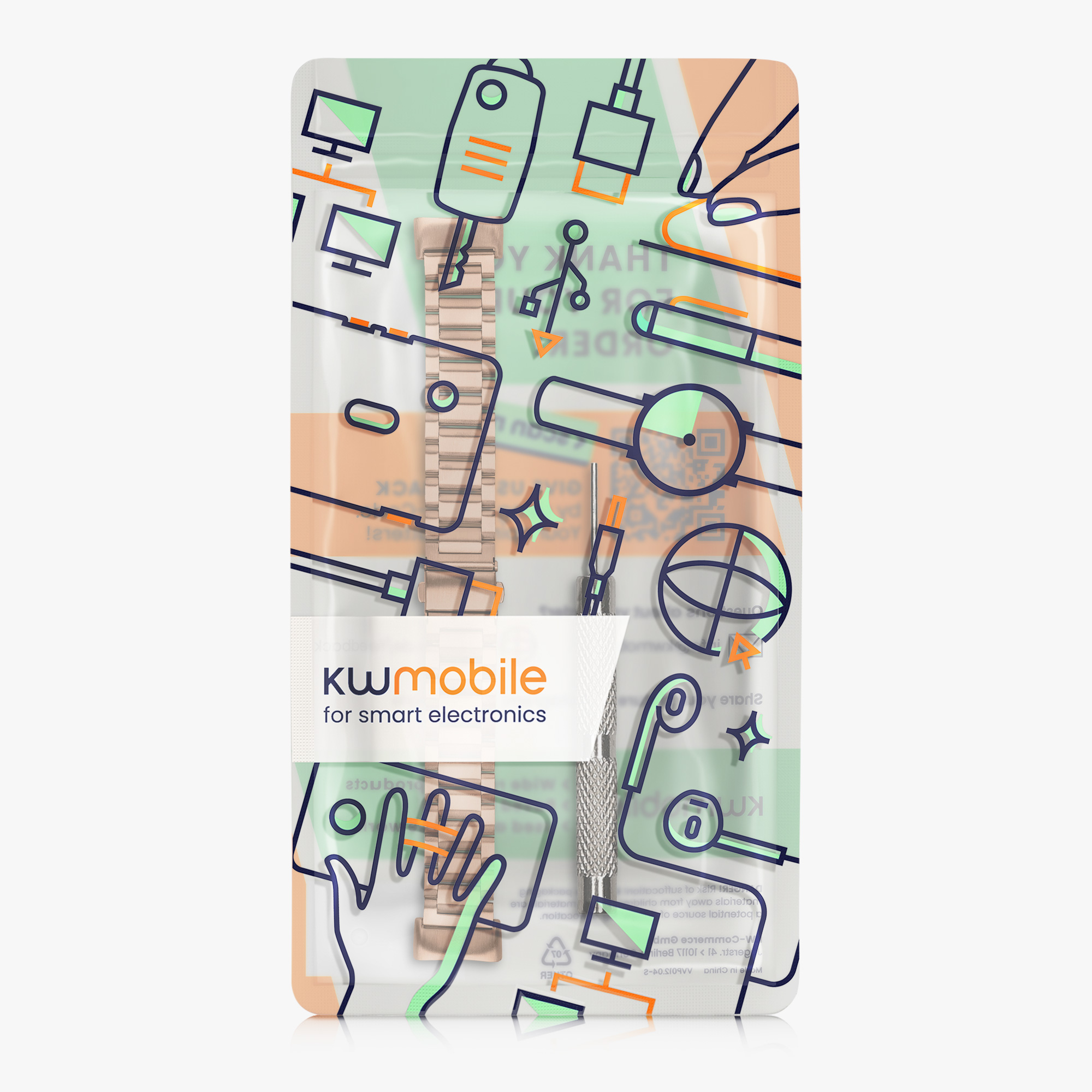 Řemínek Xiaomi Smart Band 8 Active / Redmi Band 2 kwmobile - metalická růžově zlatá