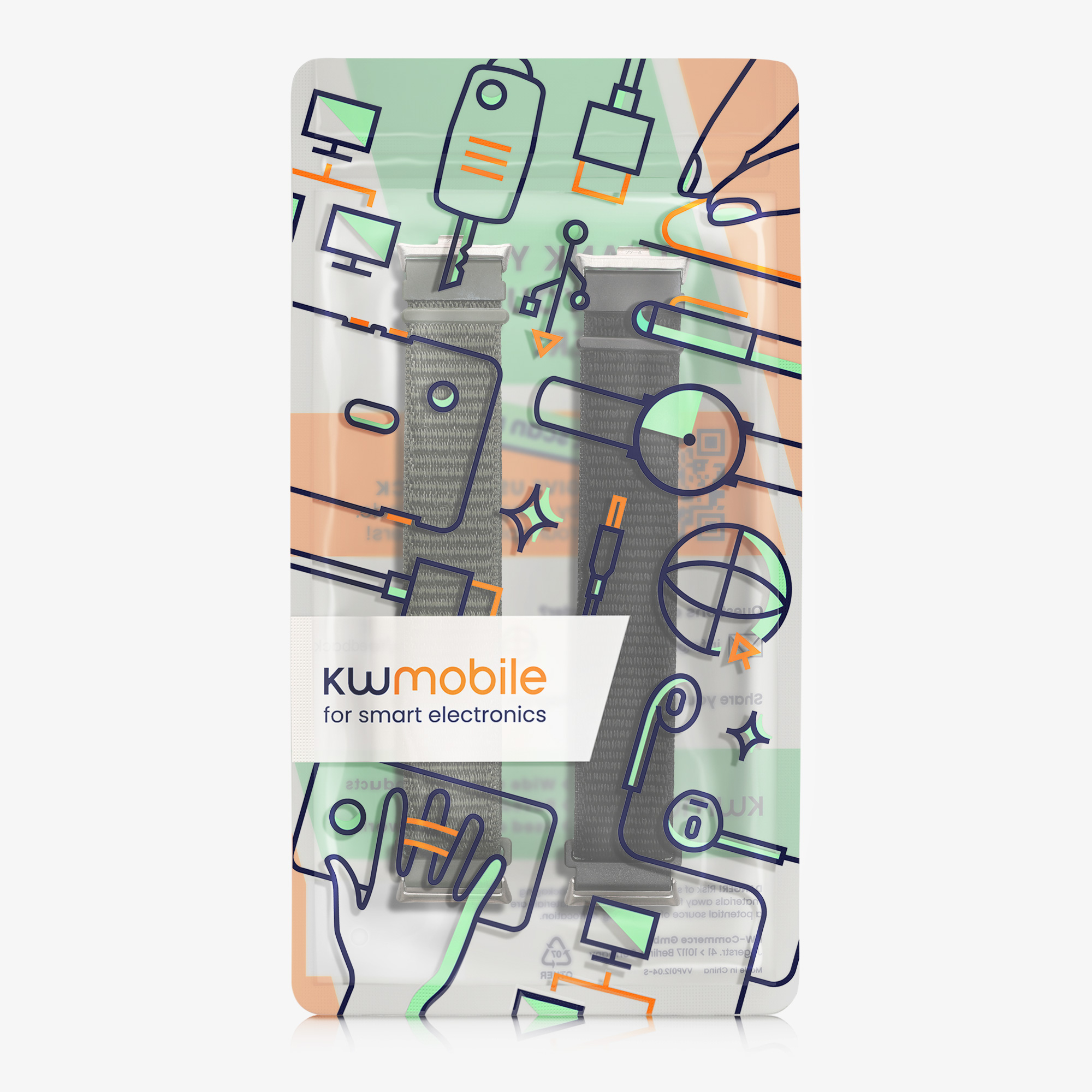 kwmobile řemínek k hodinkám Redmi Watch 4 / - černá / tmavě zelená