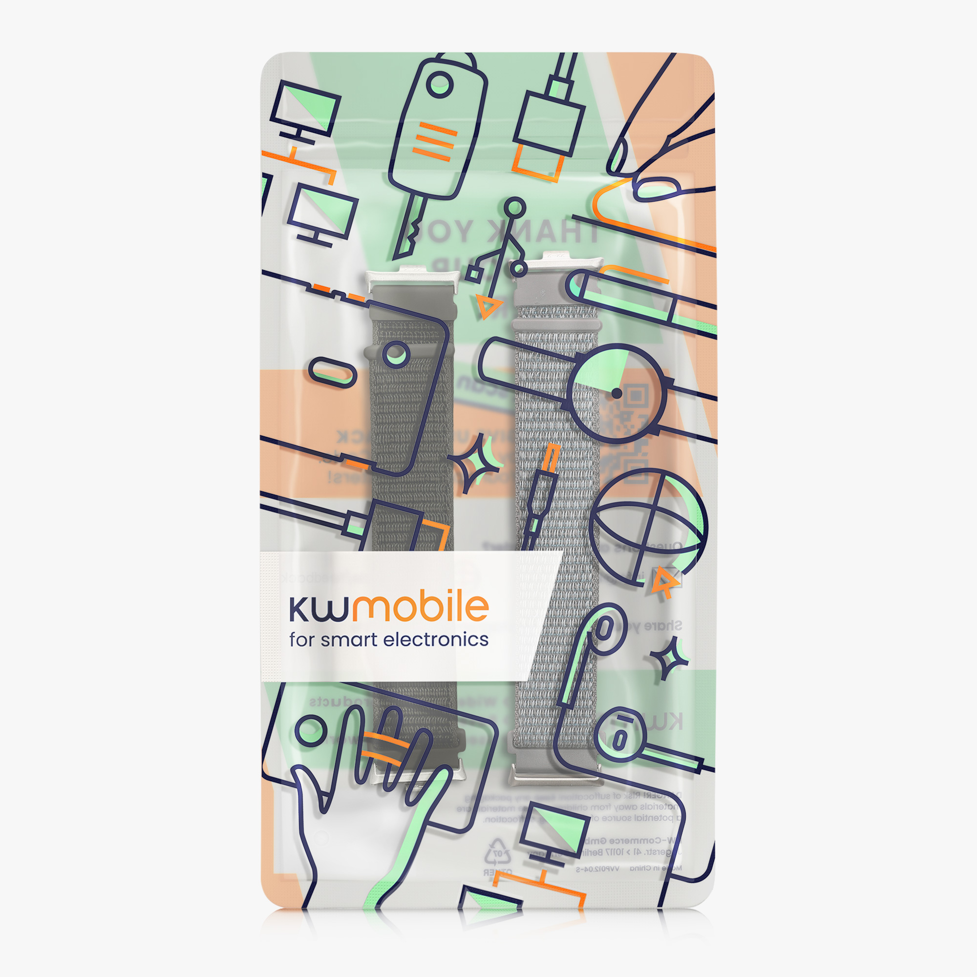kwmobile řemínek k hodinkám Redmi Watch 4 / - tmavě zelená / tmavě šedá