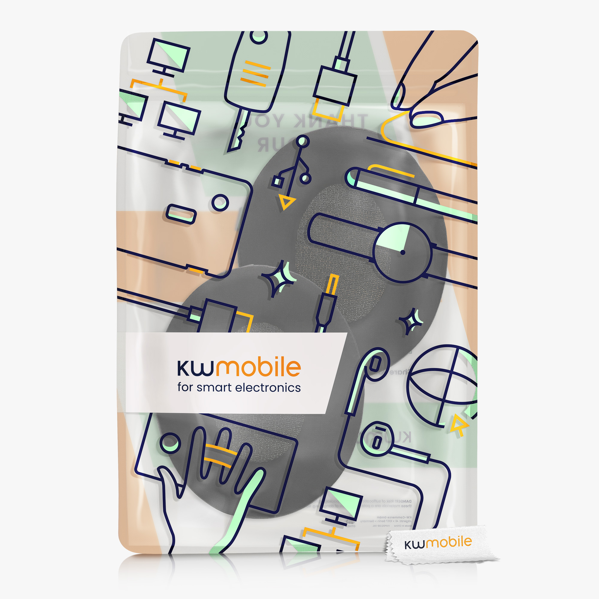 Náhradní náušníky kwmobile pro Sony WH-CH700N / WH-XB900N / WH-CH710N / WH-CH720N / MDR-10R - 2 ks - černá