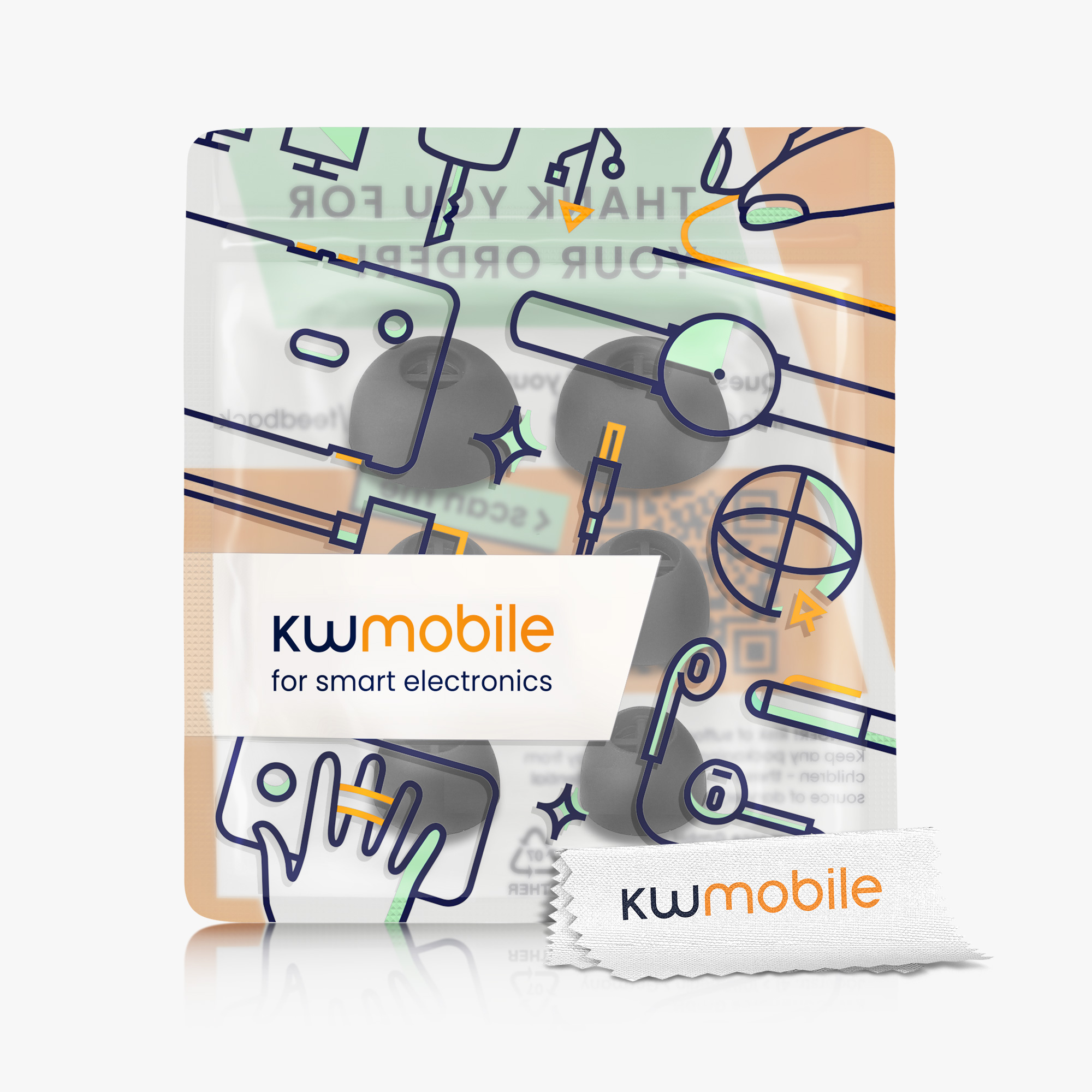 Špunty do sluchátek kwmobile pro Sennheiser MOMENTUM True Wireless 3 - Černá