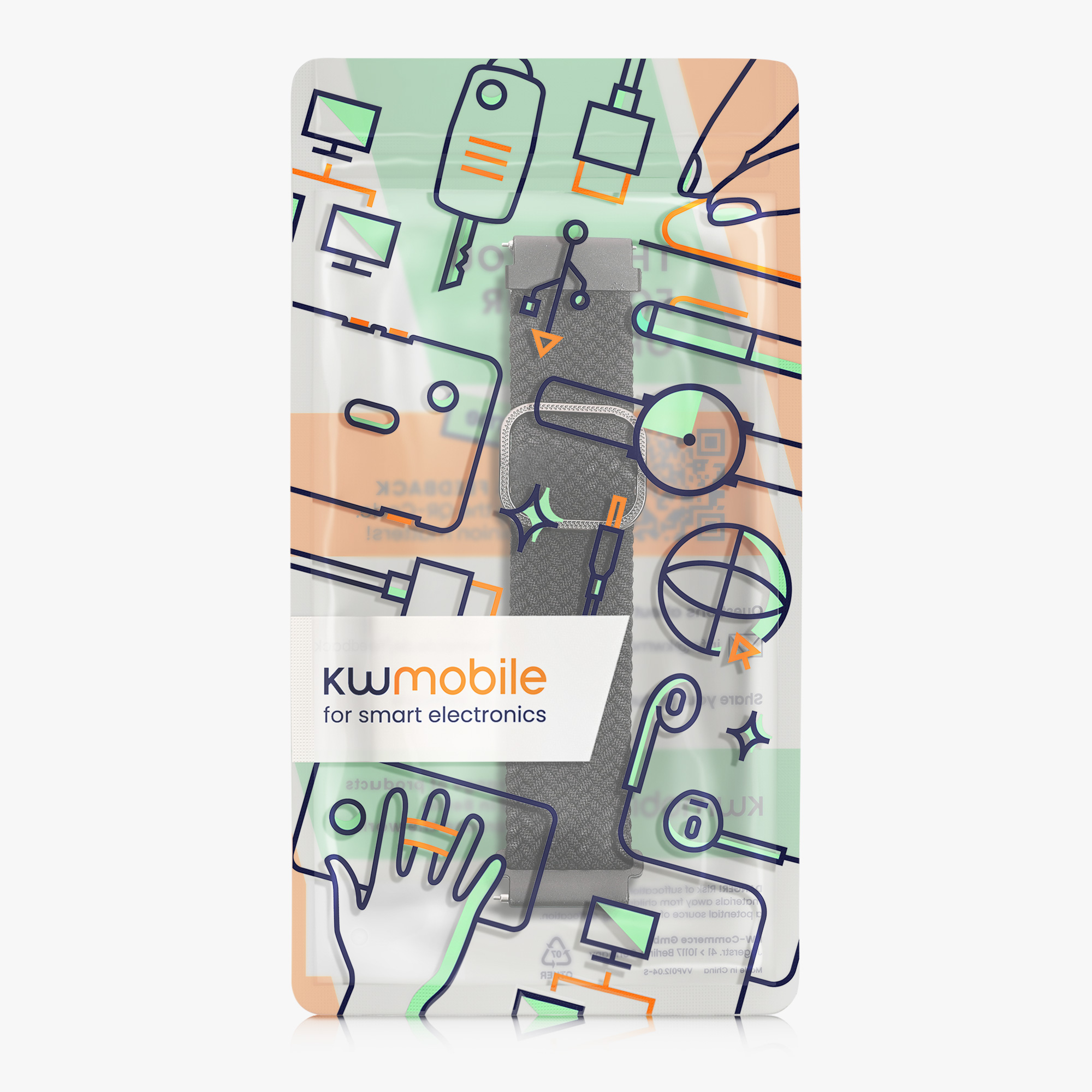 Řemínek na hodinky kwmobile nylonový pro Xiaomi Watch S4/S4 Sport/S3/S2/Watch S1 Active/Redmi Watch 5 Active, černá