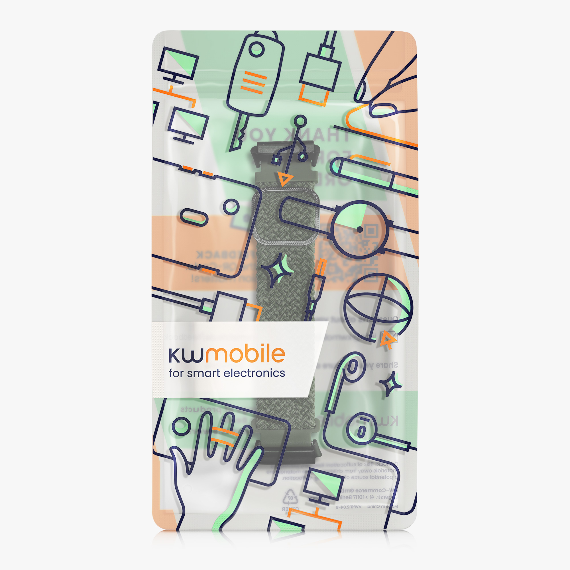 kwmobile řemínek k hodinkám Redmi Watch 3 Active - tmavě zelená