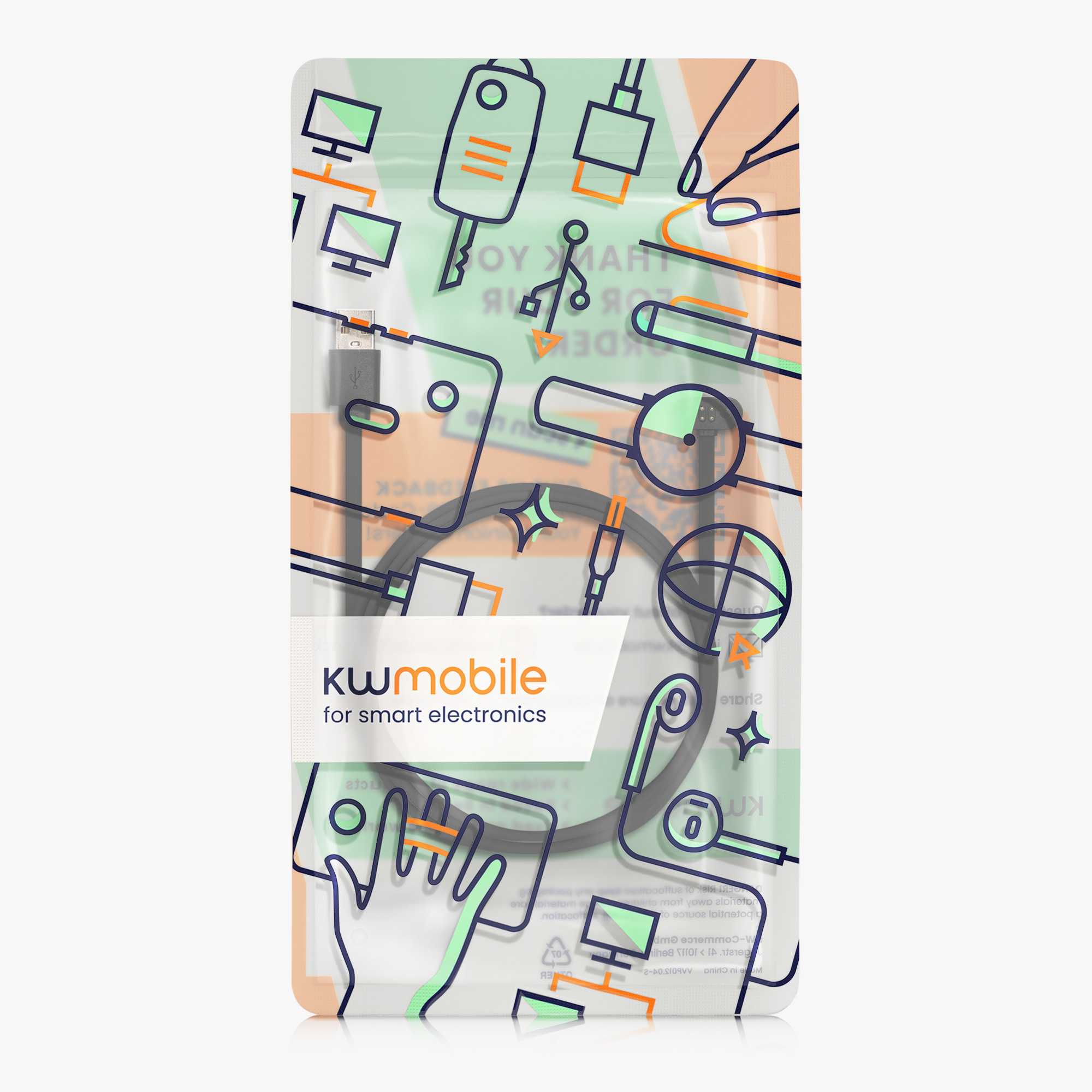 Nabíječka / nabíjecí kabel Mojawa RunPlus kwmobile - černá