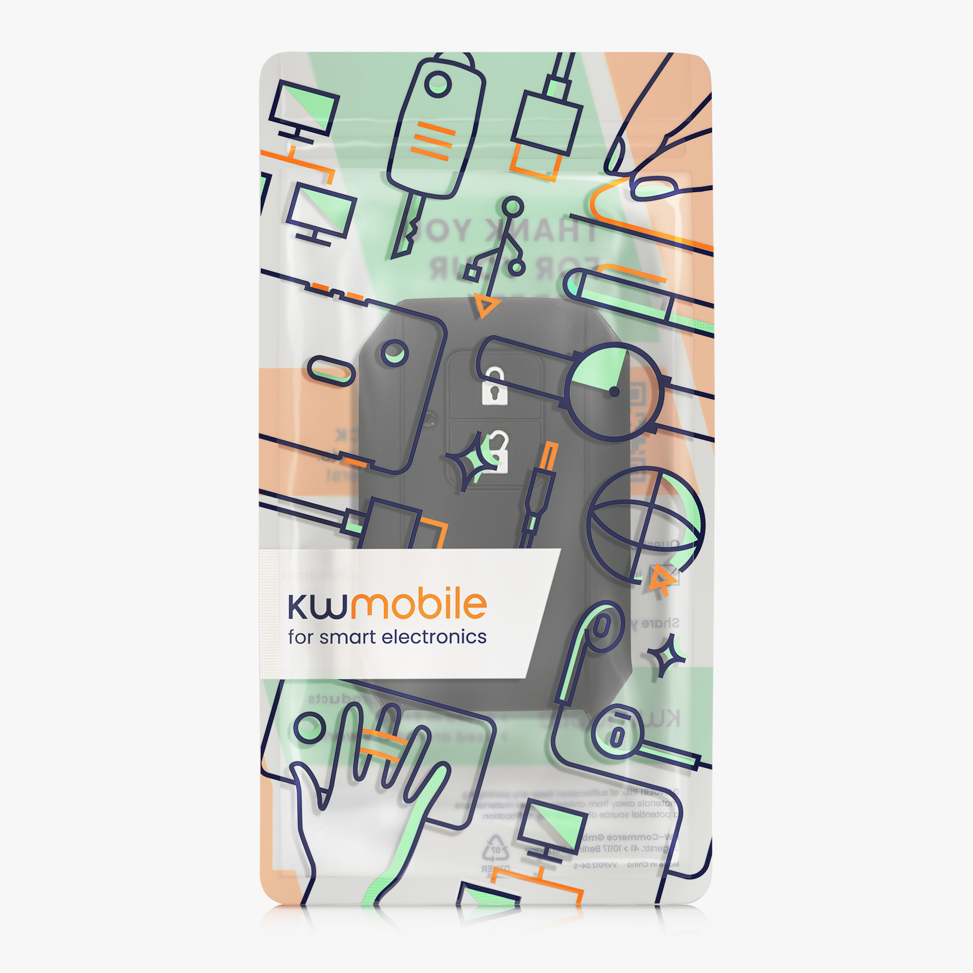 Pouzdro na klíč od auta Suzuki 2 Button Car Key kwmobile - červená / černá