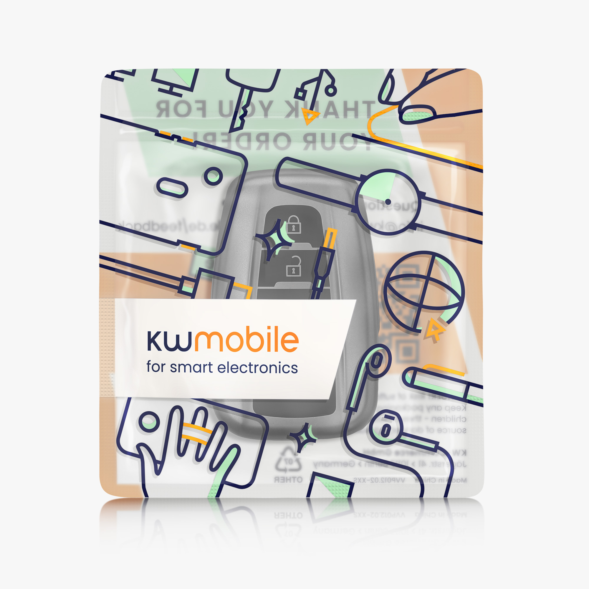 Pouzdro na klíč od auta Toyota 2 Button Car Key Smart Key kwmobile - matná černá/černá