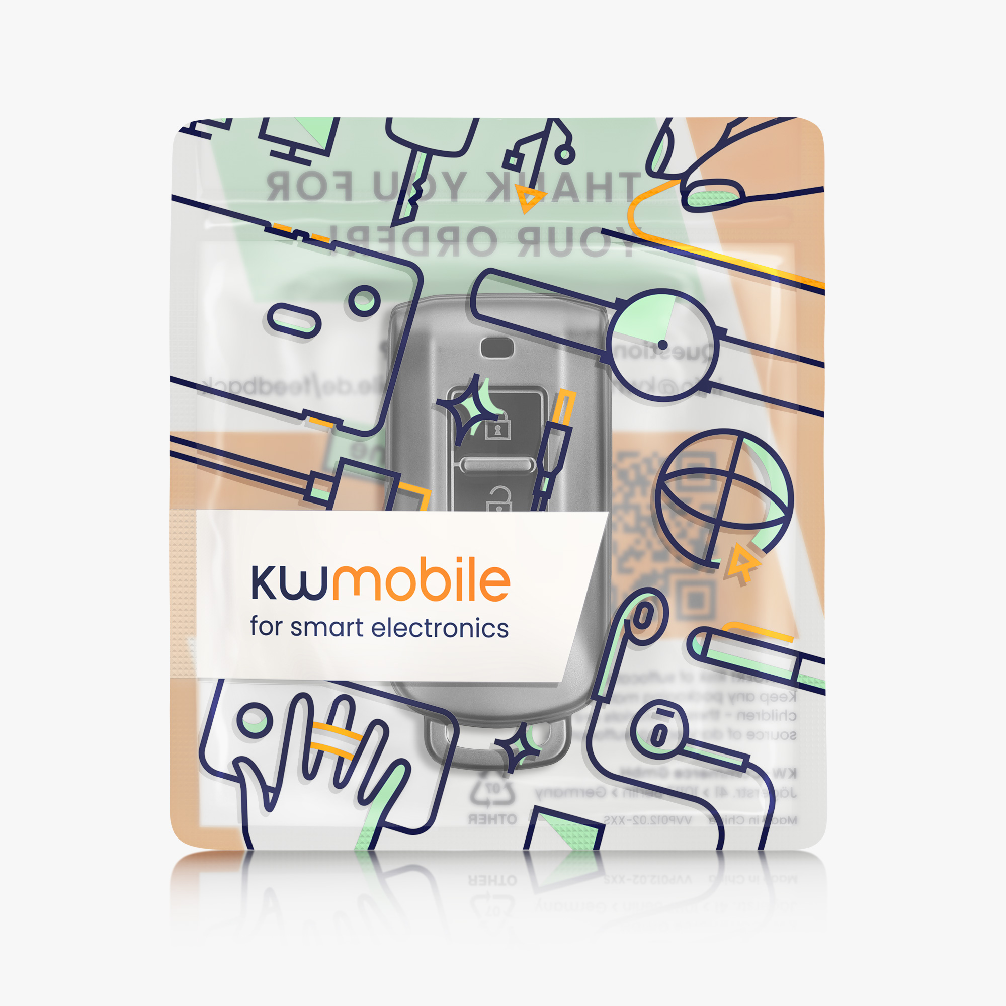 Pouzdro na autoklíč kwmobile pro Mitsubishi 3-button - Matná černá / černá