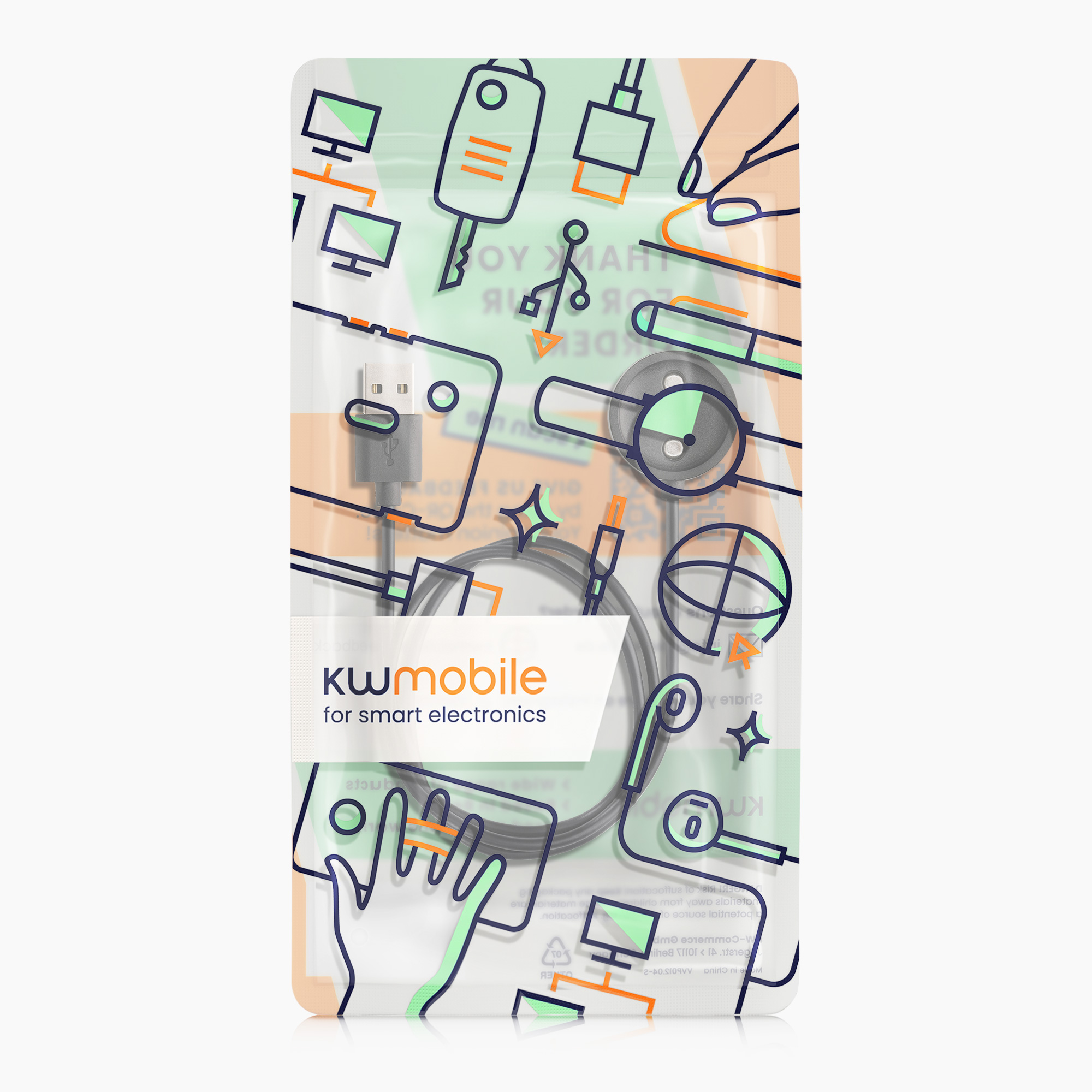 Nabíjecí kabel kwmobile pro OnePlus Watch 2 / Watch 3 - černá